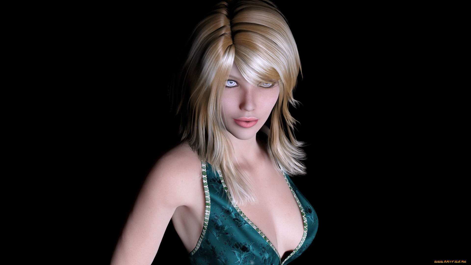 3д, графика, портрет, , portraits, девушка, блондинка, взгляд