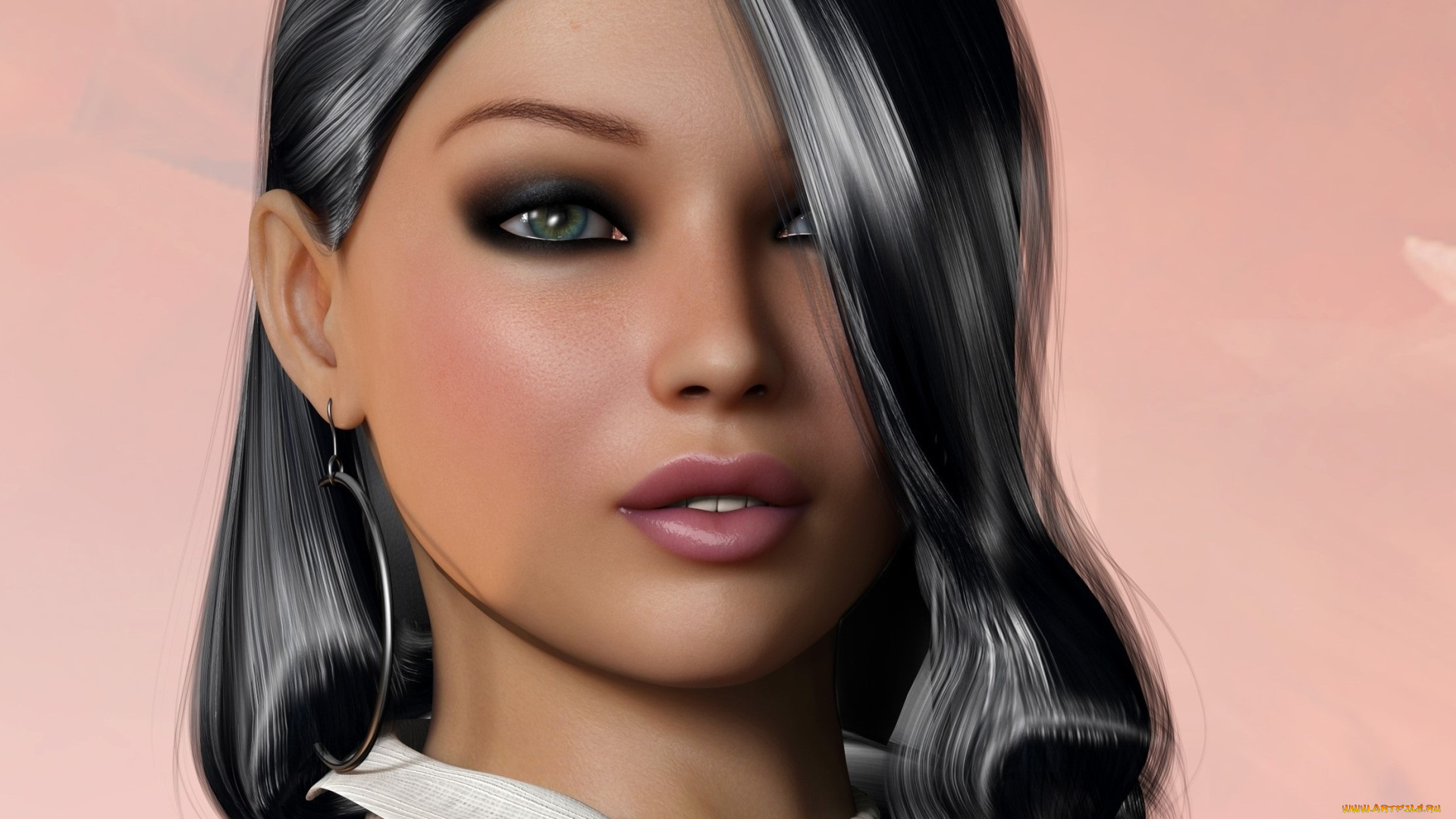 3д, графика, портрет, , portraits, взгляд, девушка