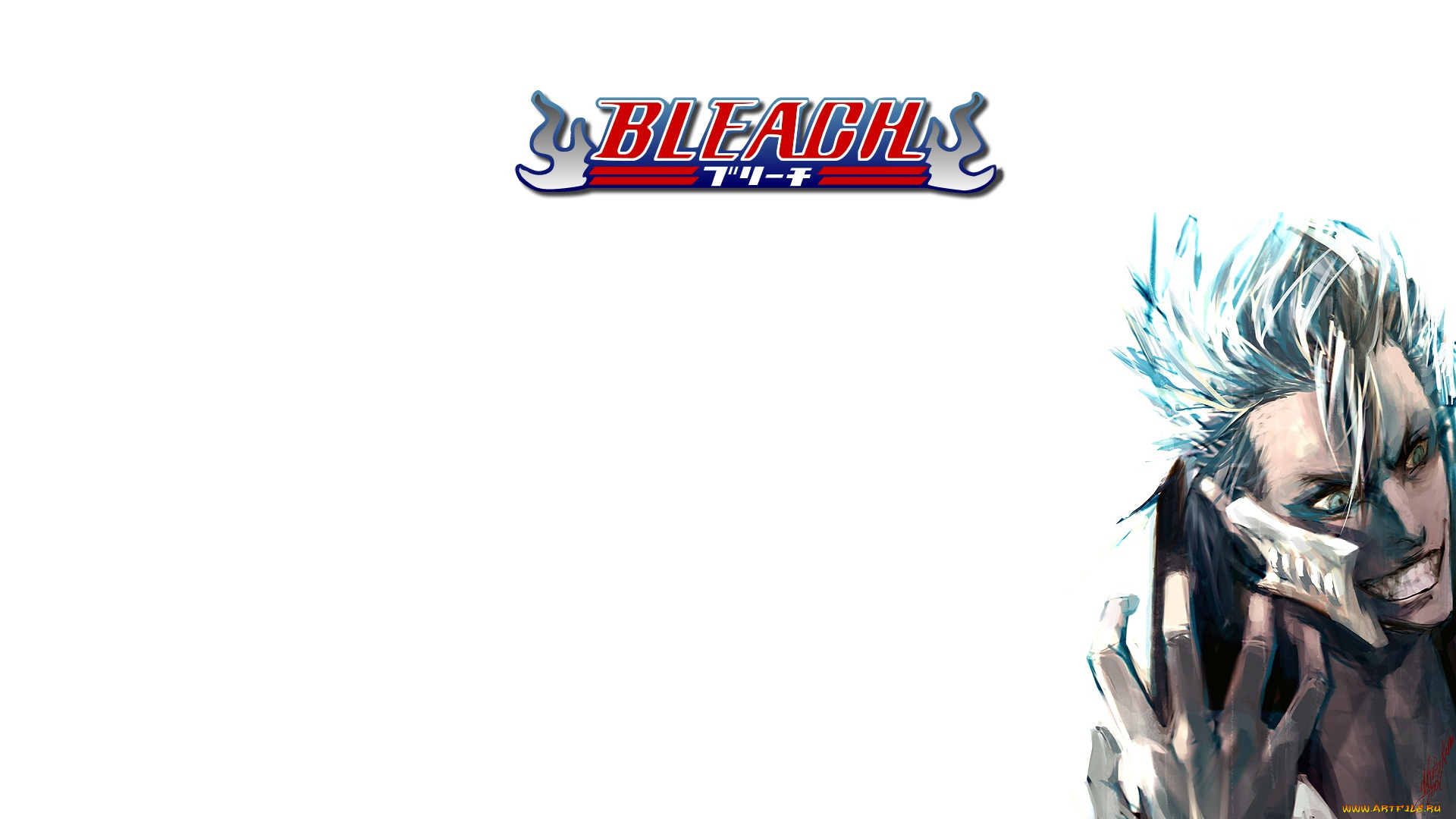 аниме, bleach, арт, гримджоу, белый, фон, блич