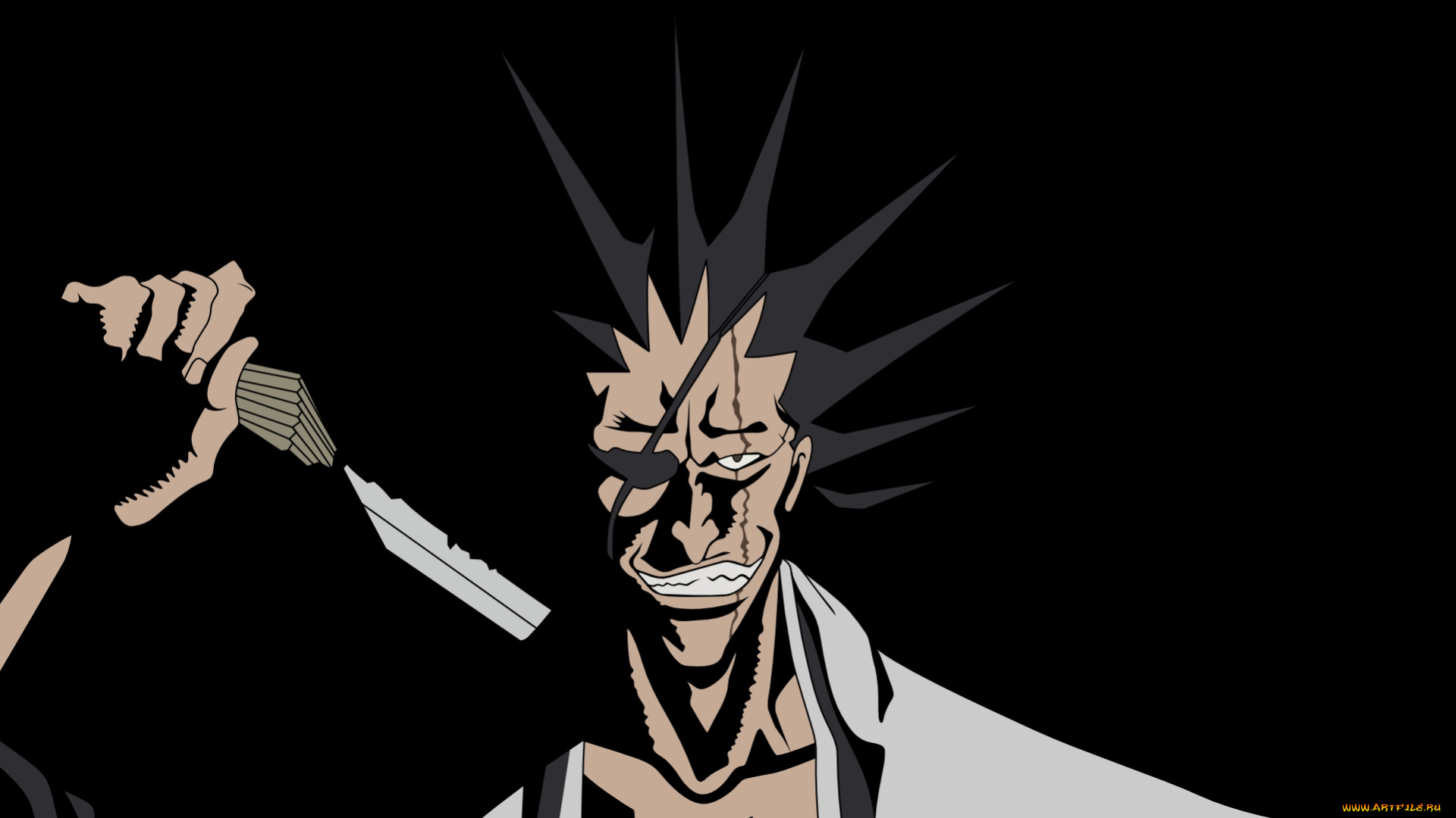аниме, bleach, зараки, кенпачи
