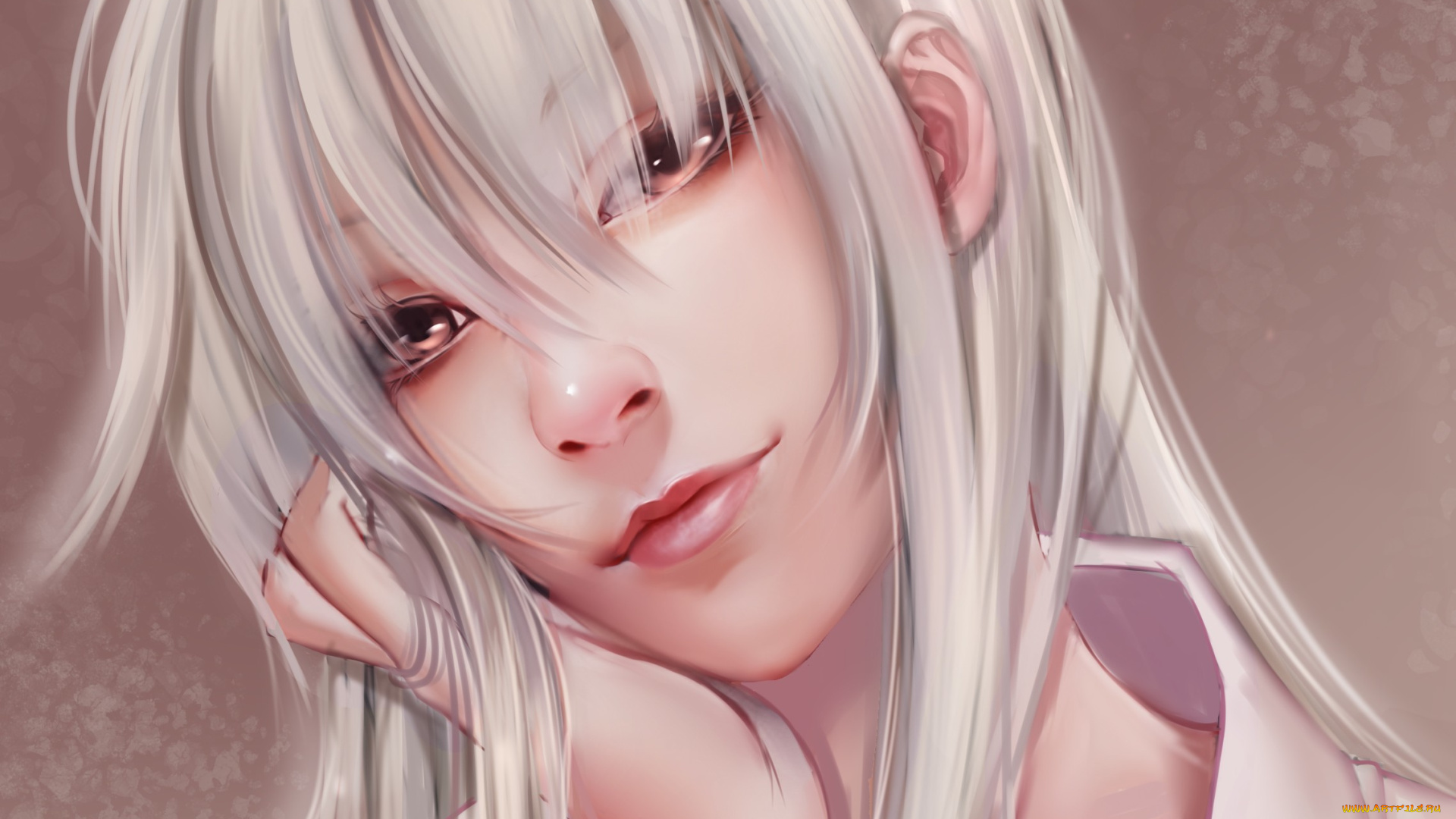 аниме, haiyore, , nyaruko-san, nyaruko, yaruko-san, kaoru, sakura, арт, рука, рубашка, белые, волосы, лицо, девушка