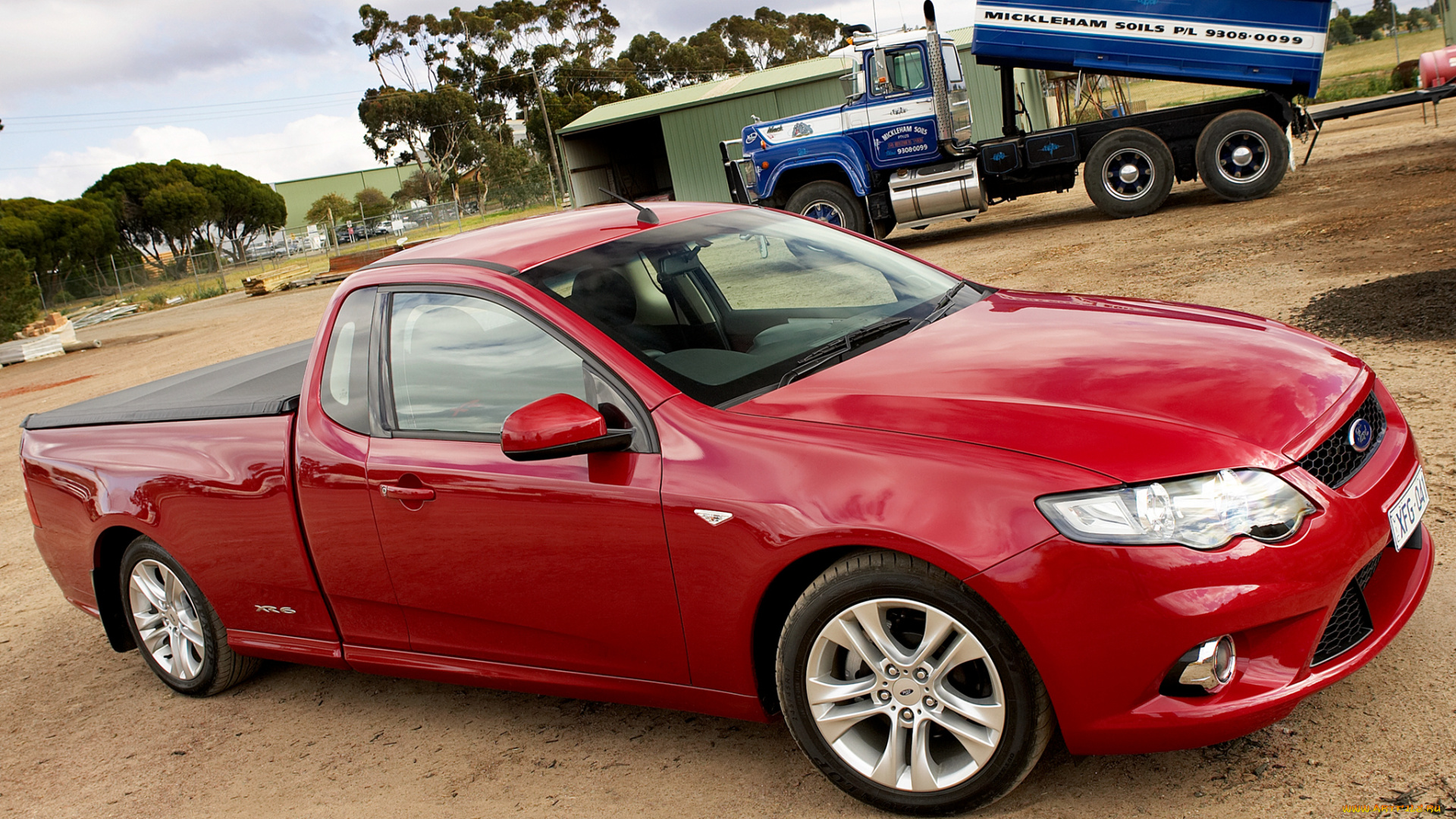 автомобили, ford, красный, fg, ute, xr6, falcon