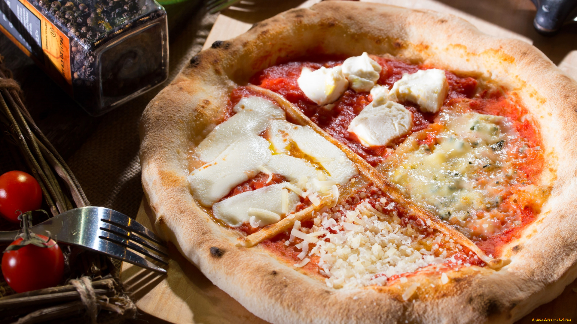 еда, пицца, тесто, сыр