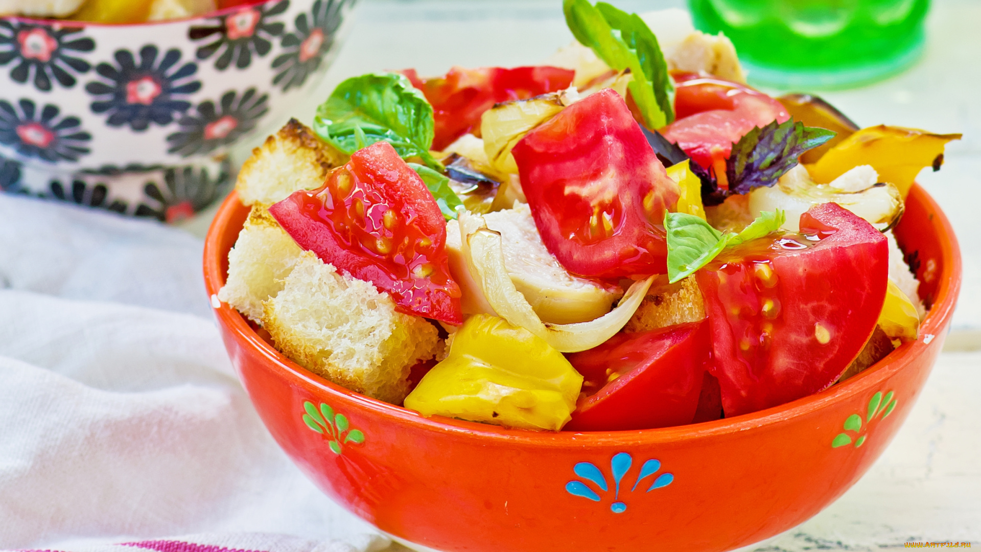 еда, салаты, , закуски, помидоры, лук, мясо