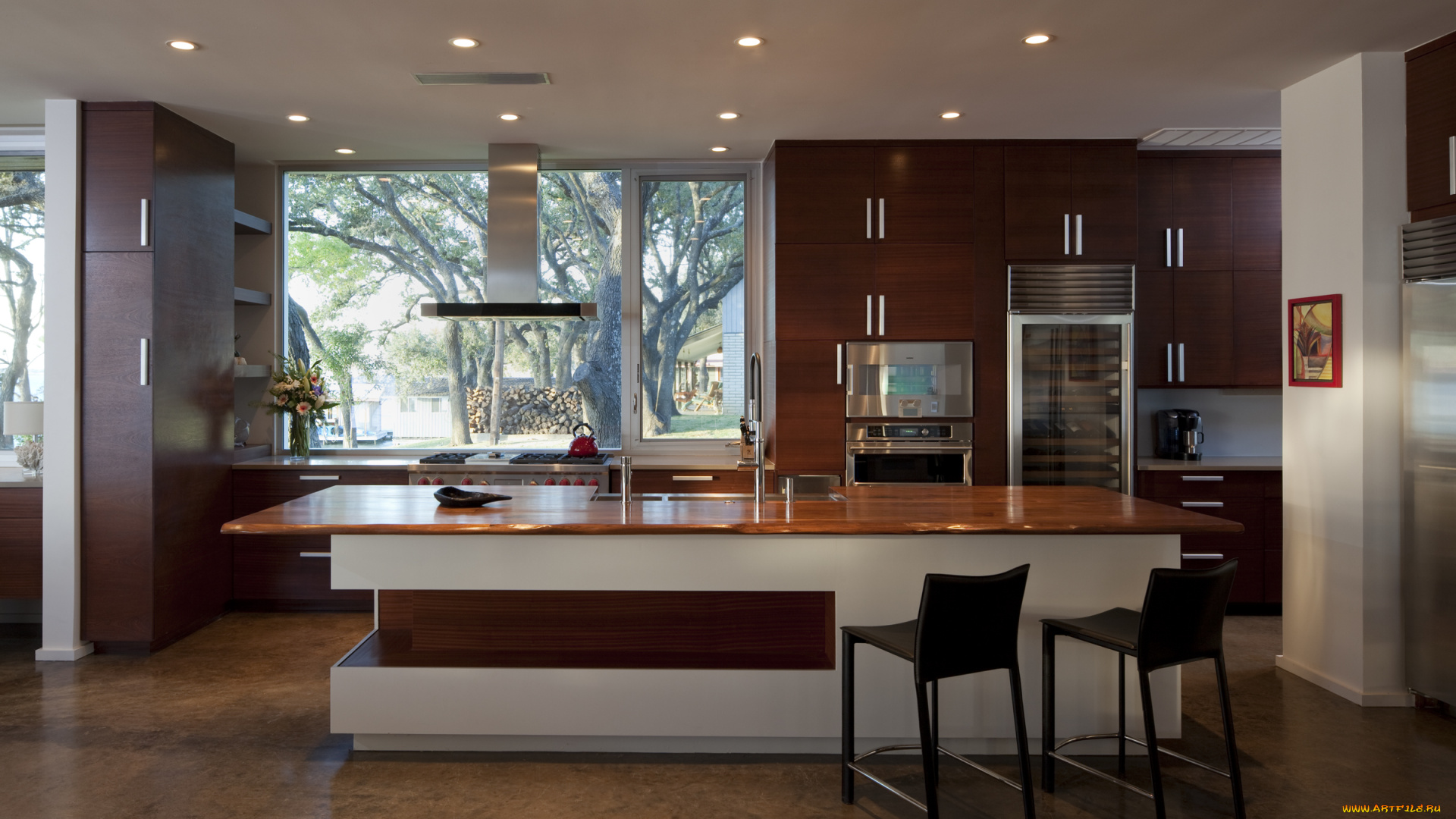 интерьер, кухня, кресла, техника, шкафы, мебель, дом