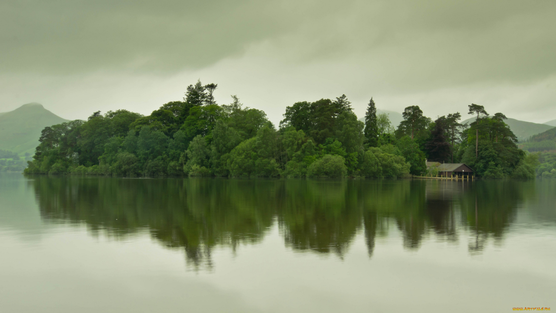 природа, реки, озера, дом, остров, озеро, горы