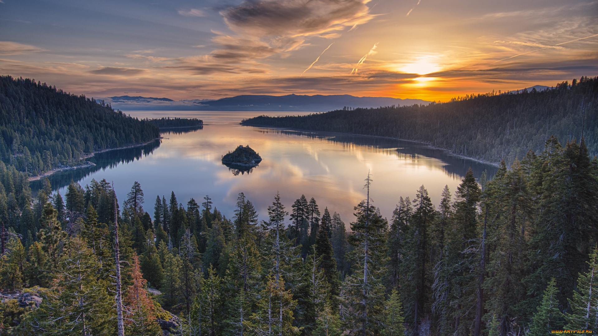 природа, восходы, закаты, лес, река, тучи, солнце