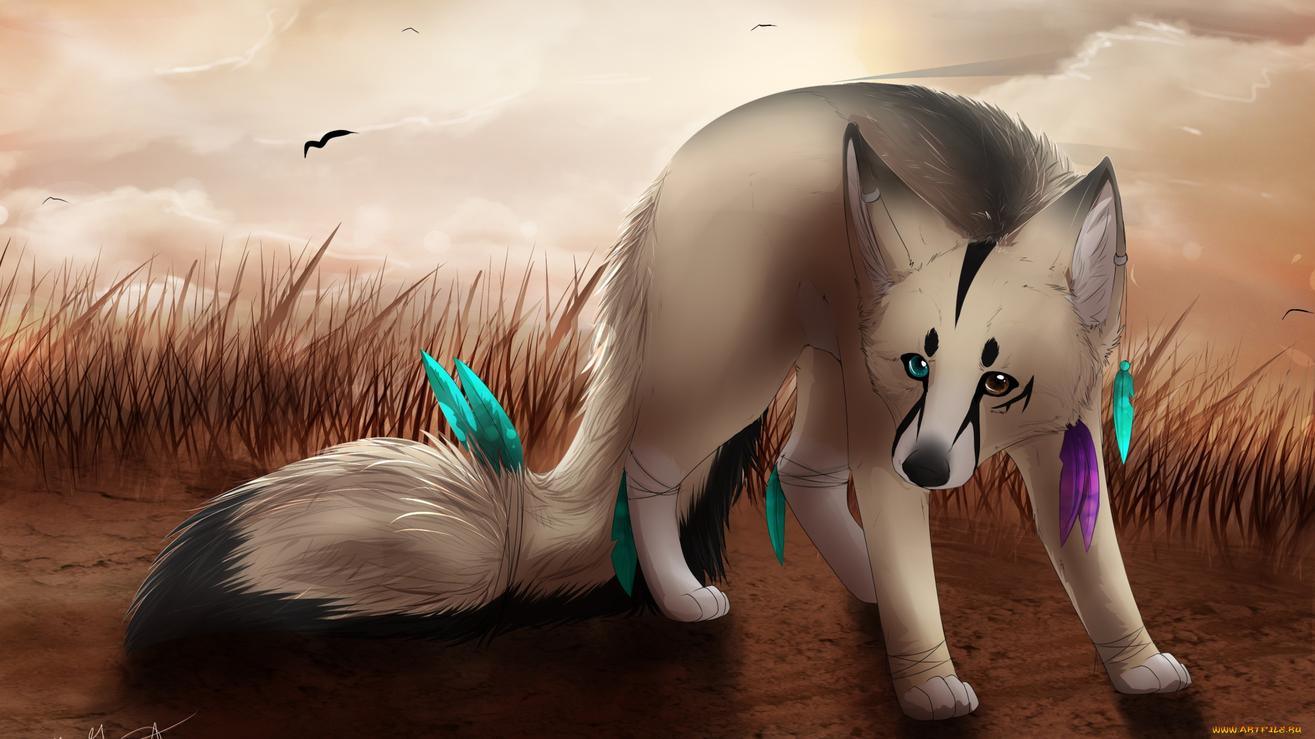 рисованные, животные, , сказочные, , мифические, лиса