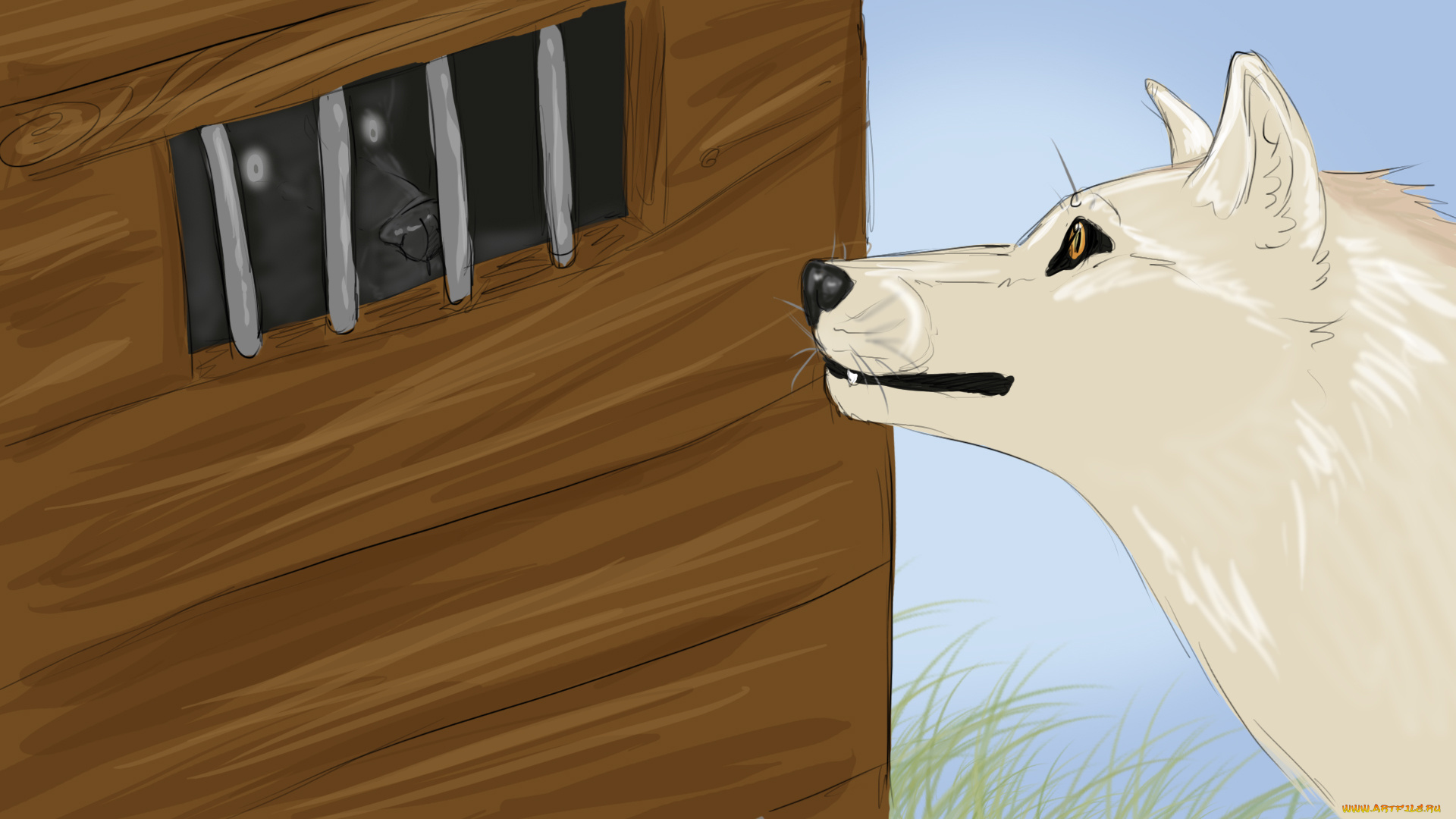 рисованные, животные, , собаки, пасть