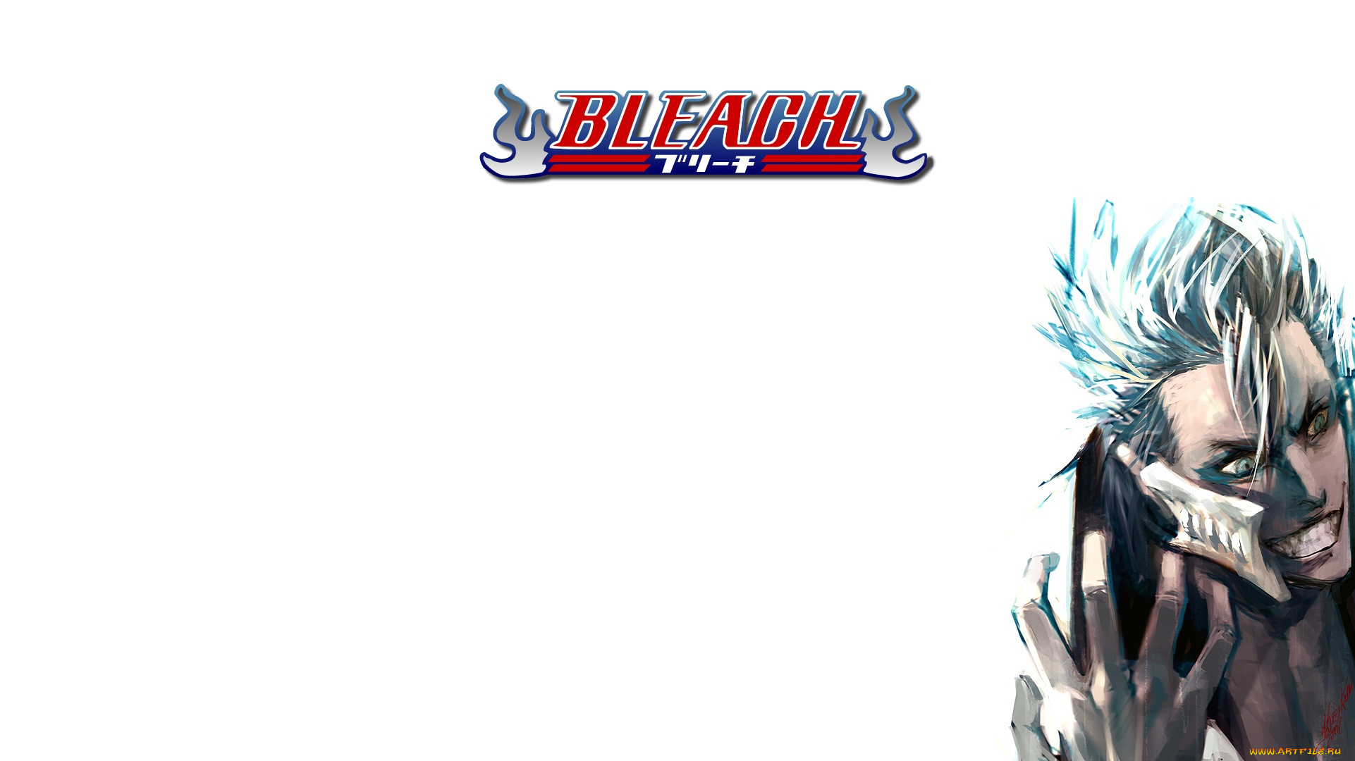 аниме, bleach, арт, гримджоу, белый, фон, блич