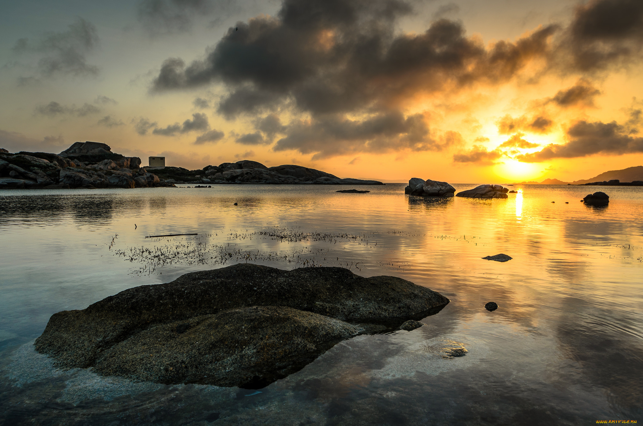 природа, восходы, закаты, бухта, камни, солнце