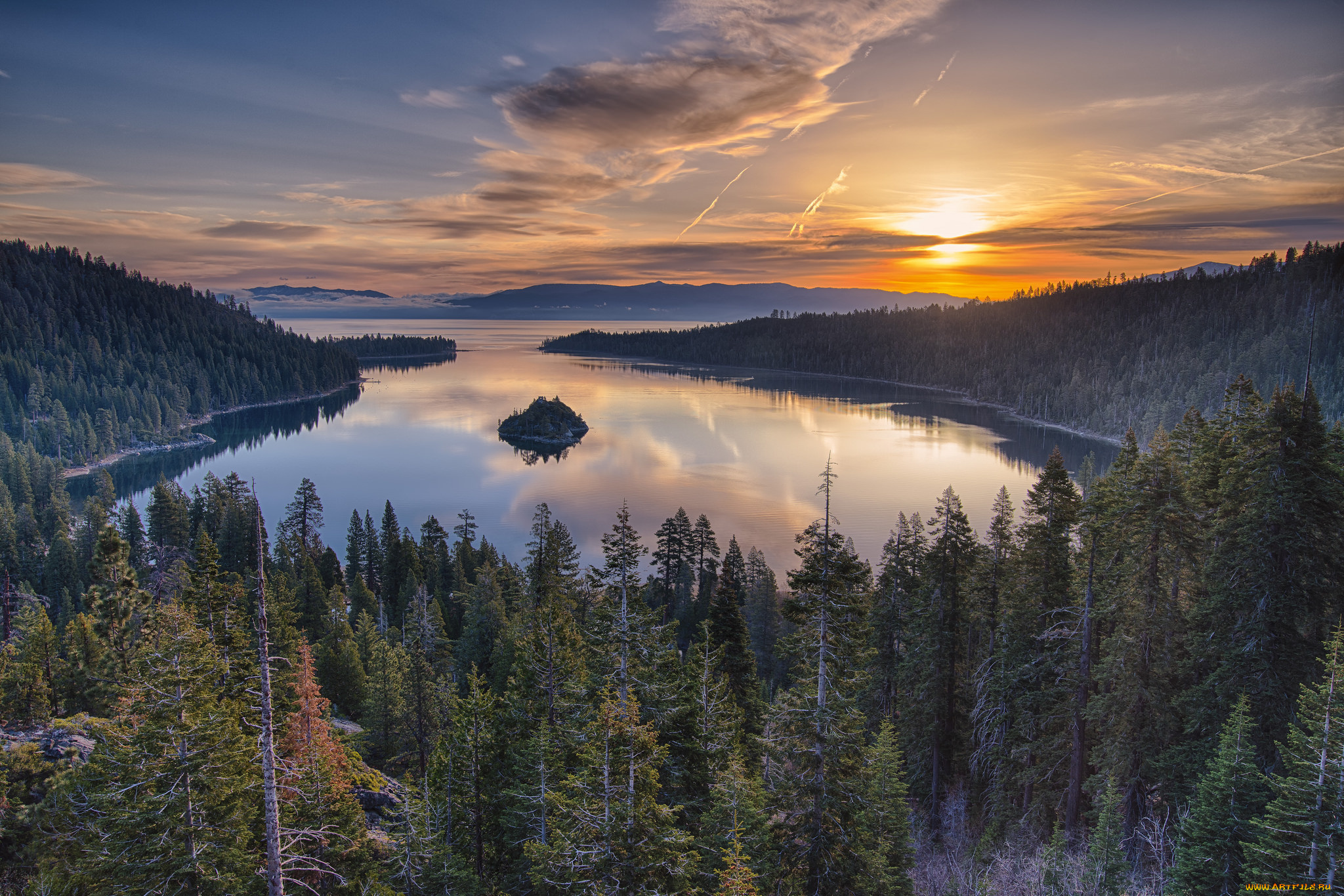 природа, восходы, закаты, лес, река, тучи, солнце