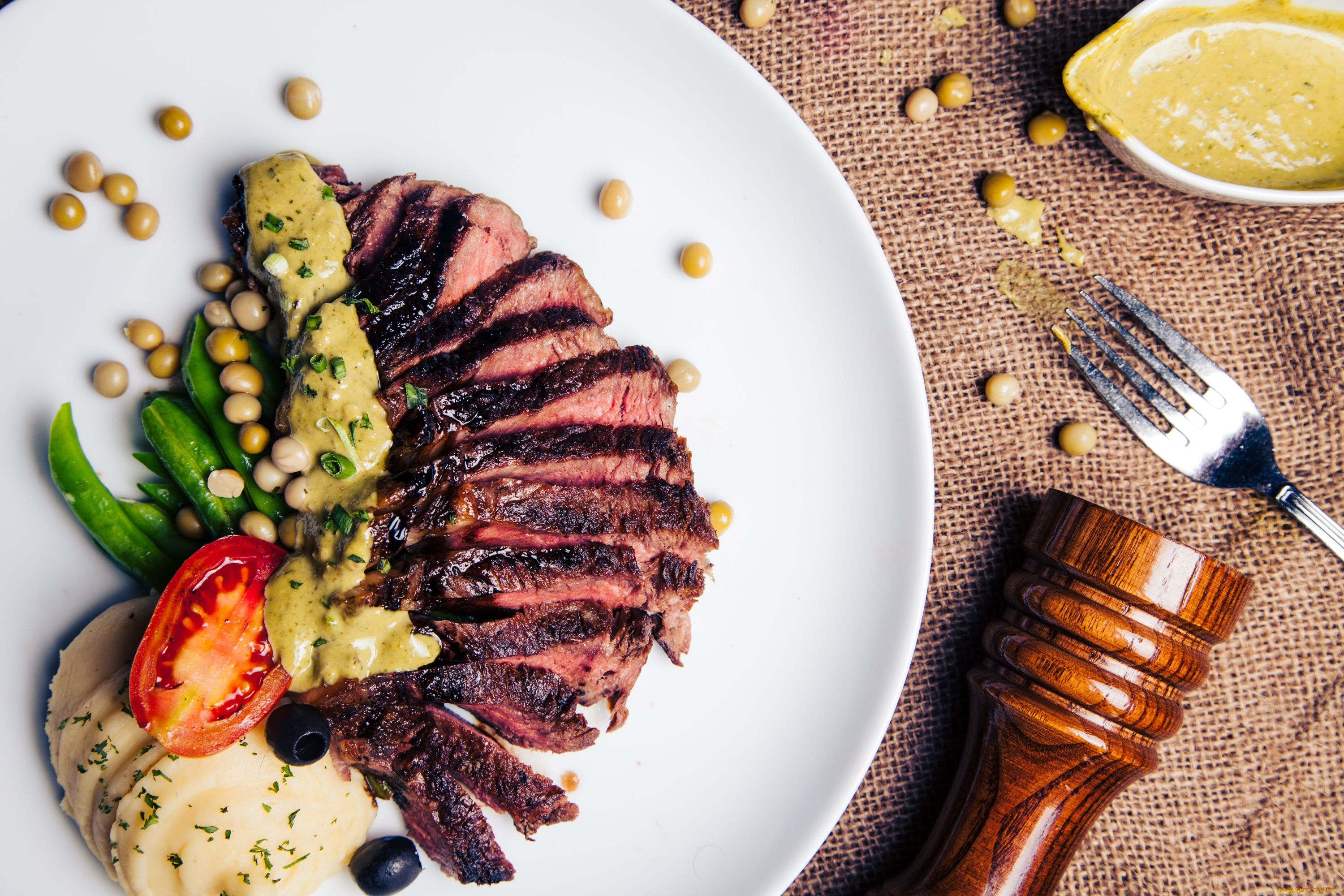 еда, мясные, блюда, гарнир, мясо