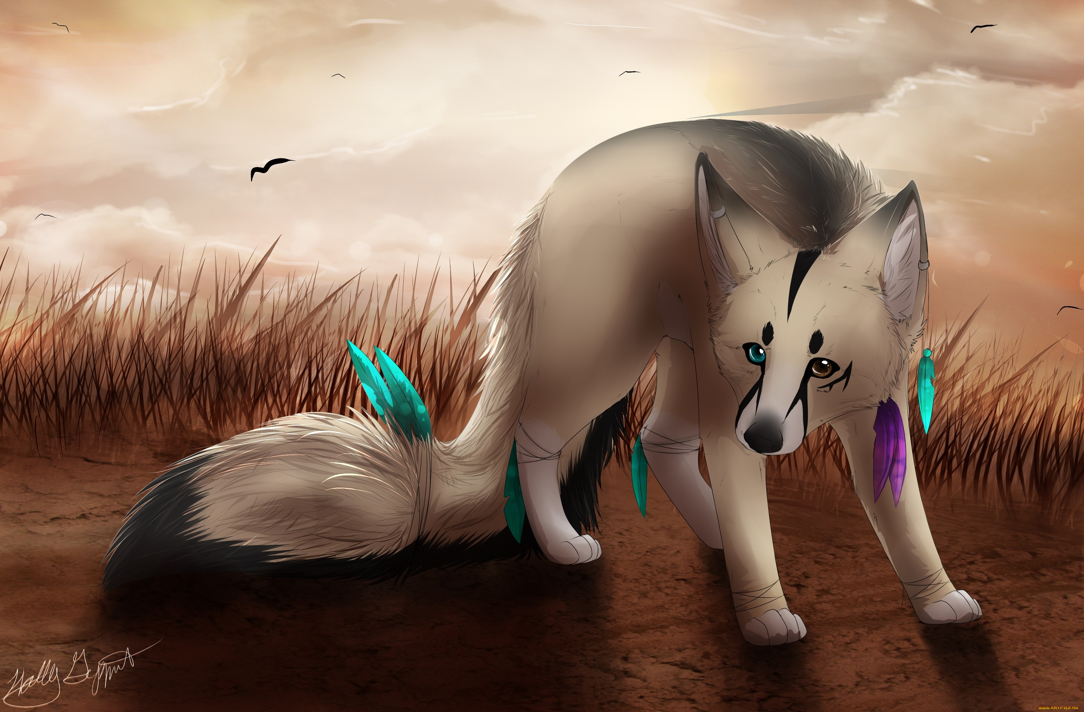 рисованные, животные, , сказочные, , мифические, лиса