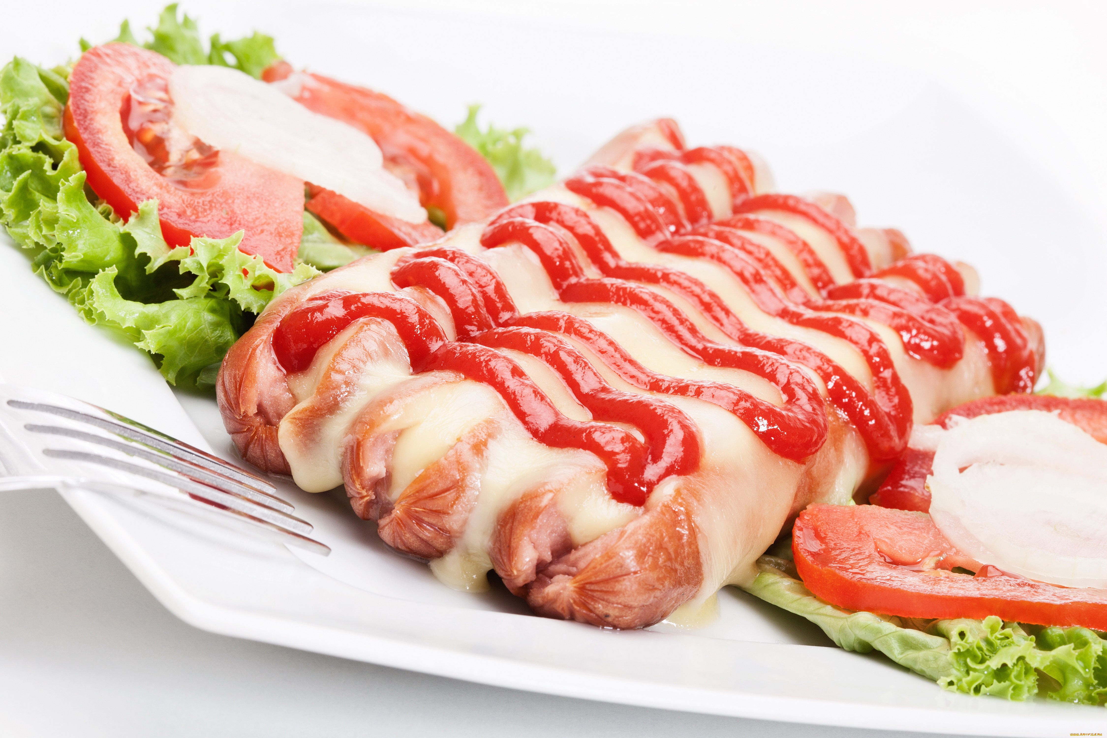 еда, колбасные, изделия, кетчуп, сосиски, овощи