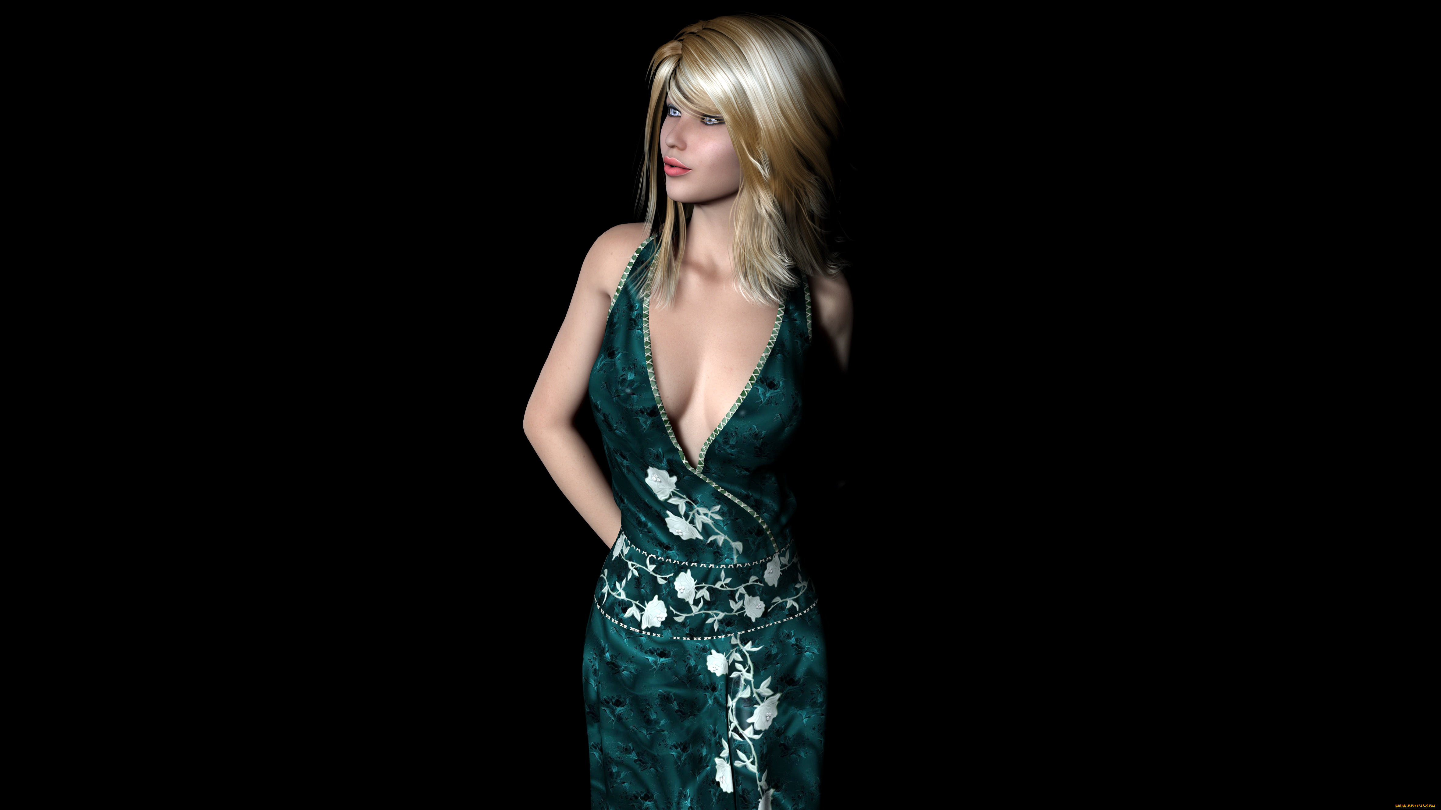 3д, графика, люди, , people, блондинка, взгляд, девушка