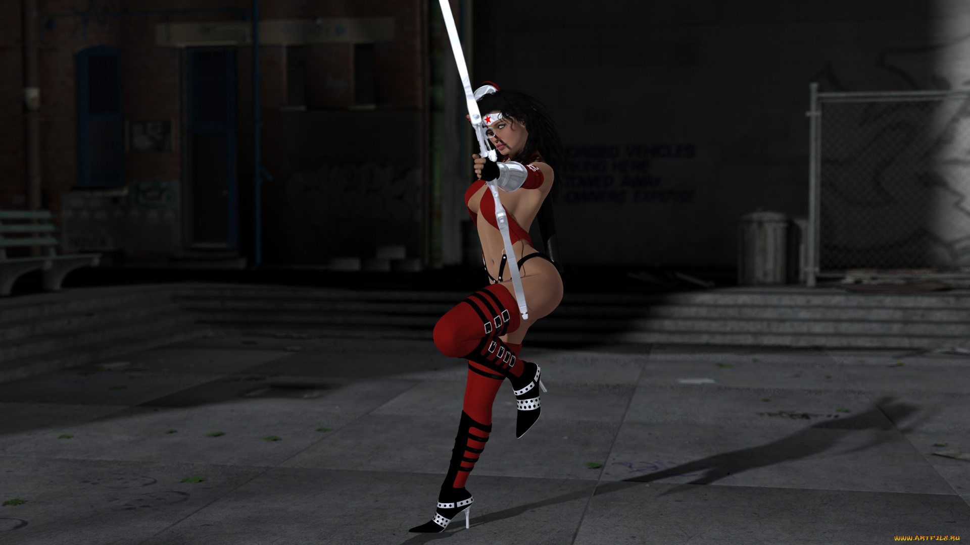 3д, графика, фантазия, , fantasy, лук, супермен, фон, взгляд, девушка