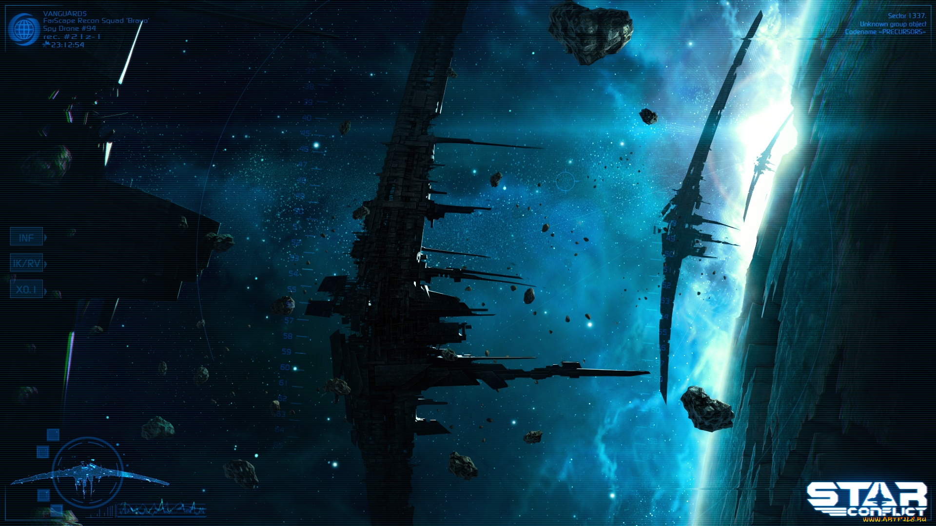 видео, игры, star, conflict, планета, метеориты, космические, корабли