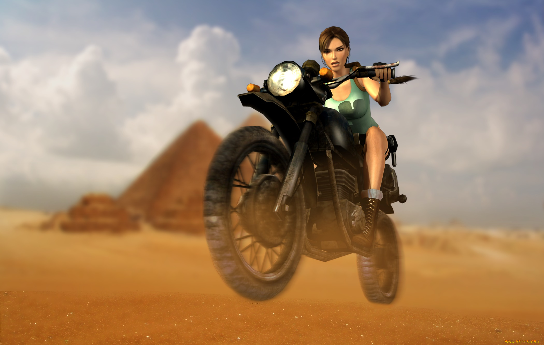 lara, croft, tomb, raider, , anniversary, видео, игры, мотоцикл, фон, девушка, взгляд