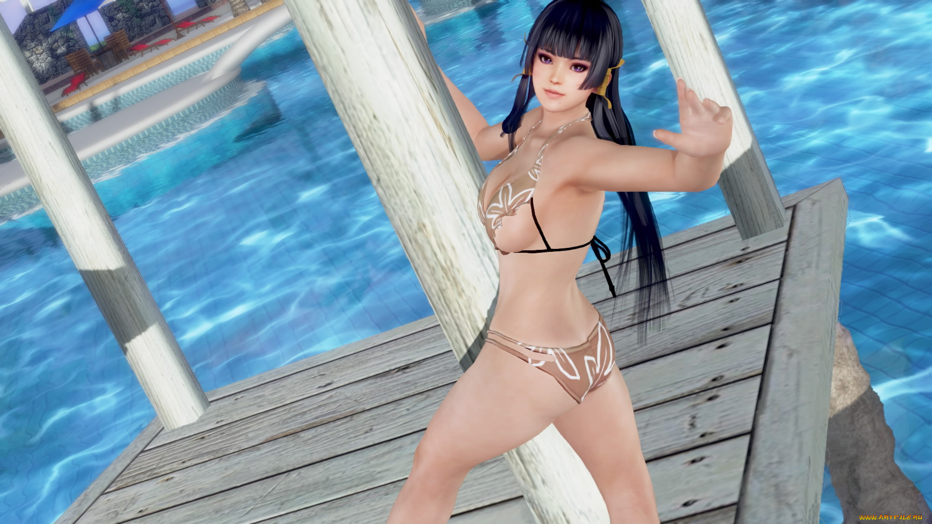 3д, графика, аниме, , anime, девушка, взгляд, фон