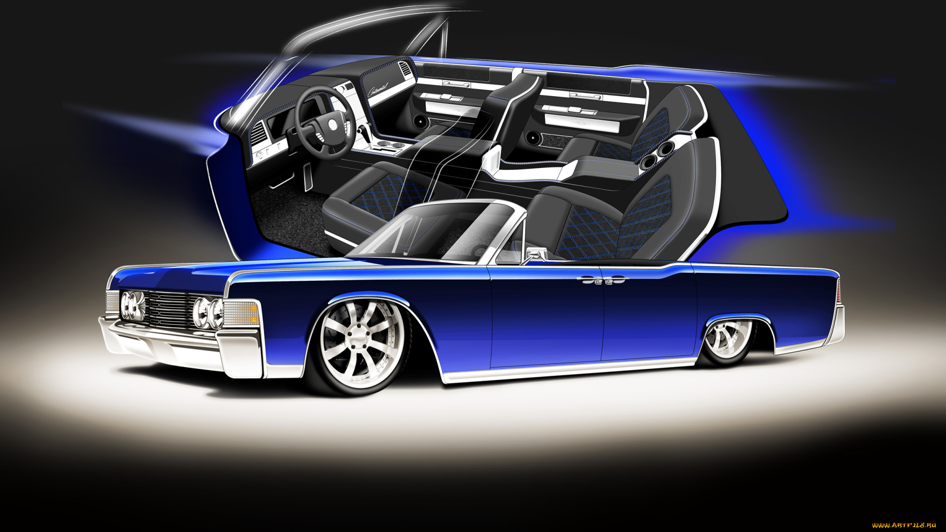 автомобили, векторная, графика, lincoln