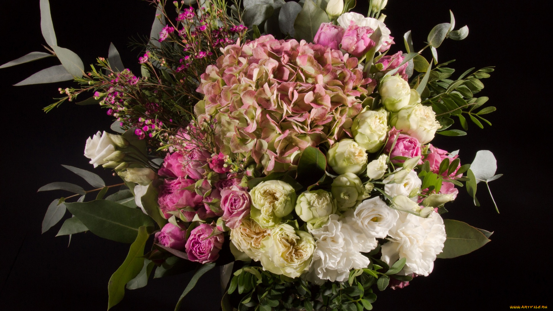 цветы, букеты, , композиции, черный, фон