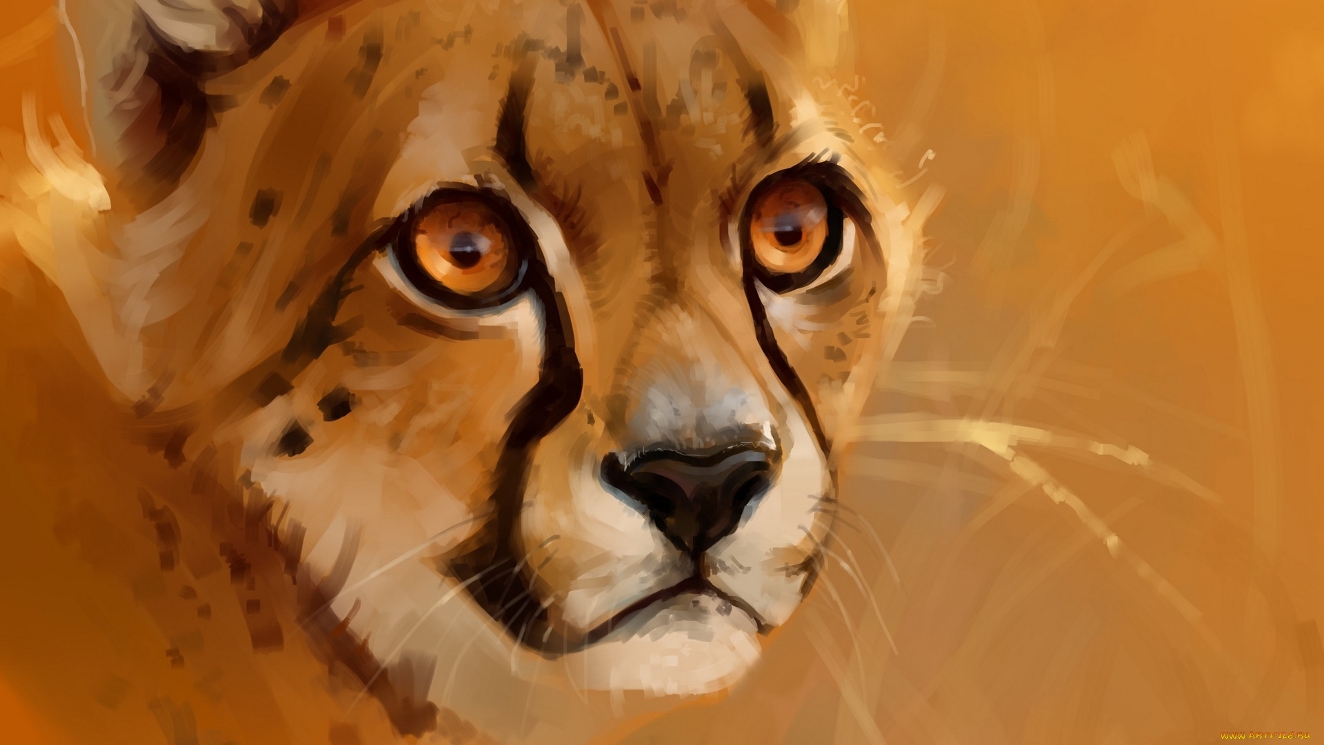 рисованное, животные, голова