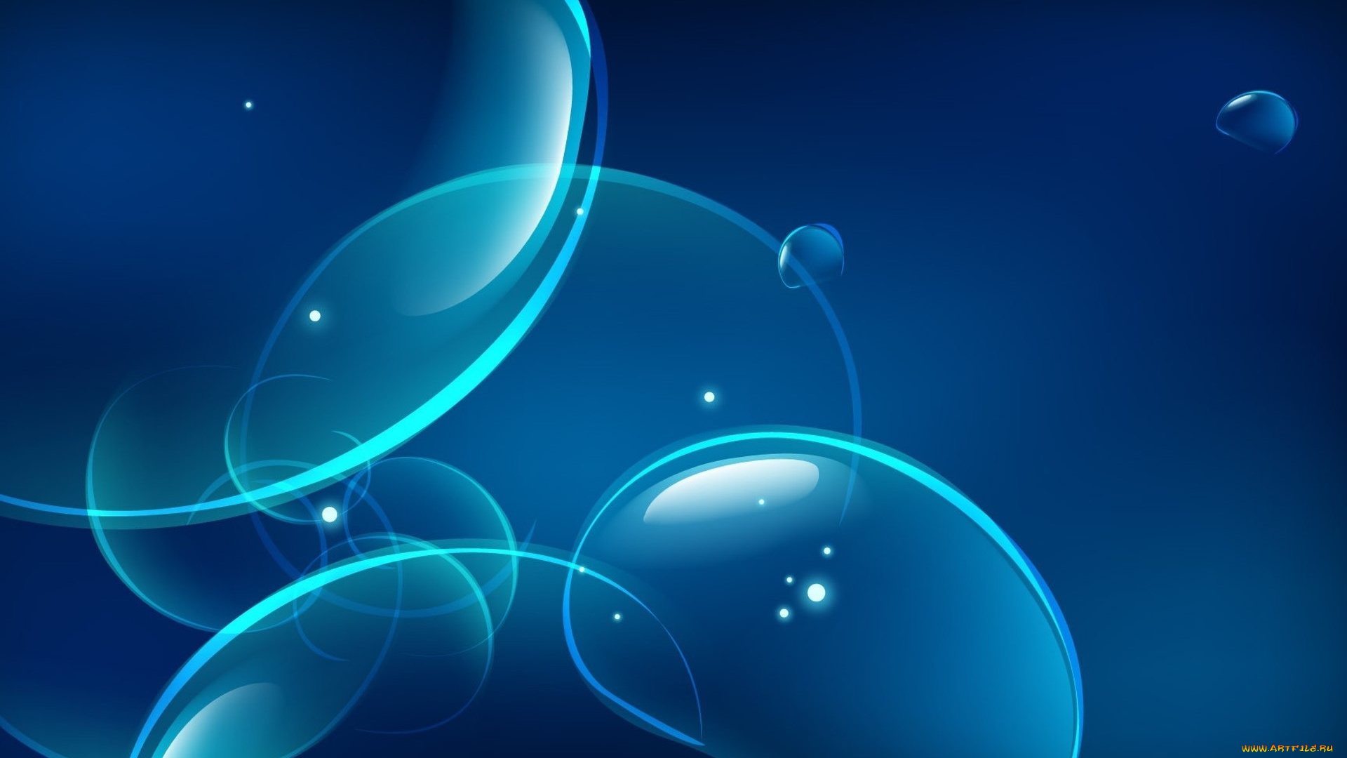 3д, графика, абстракция, , abstract, синий, пузыри