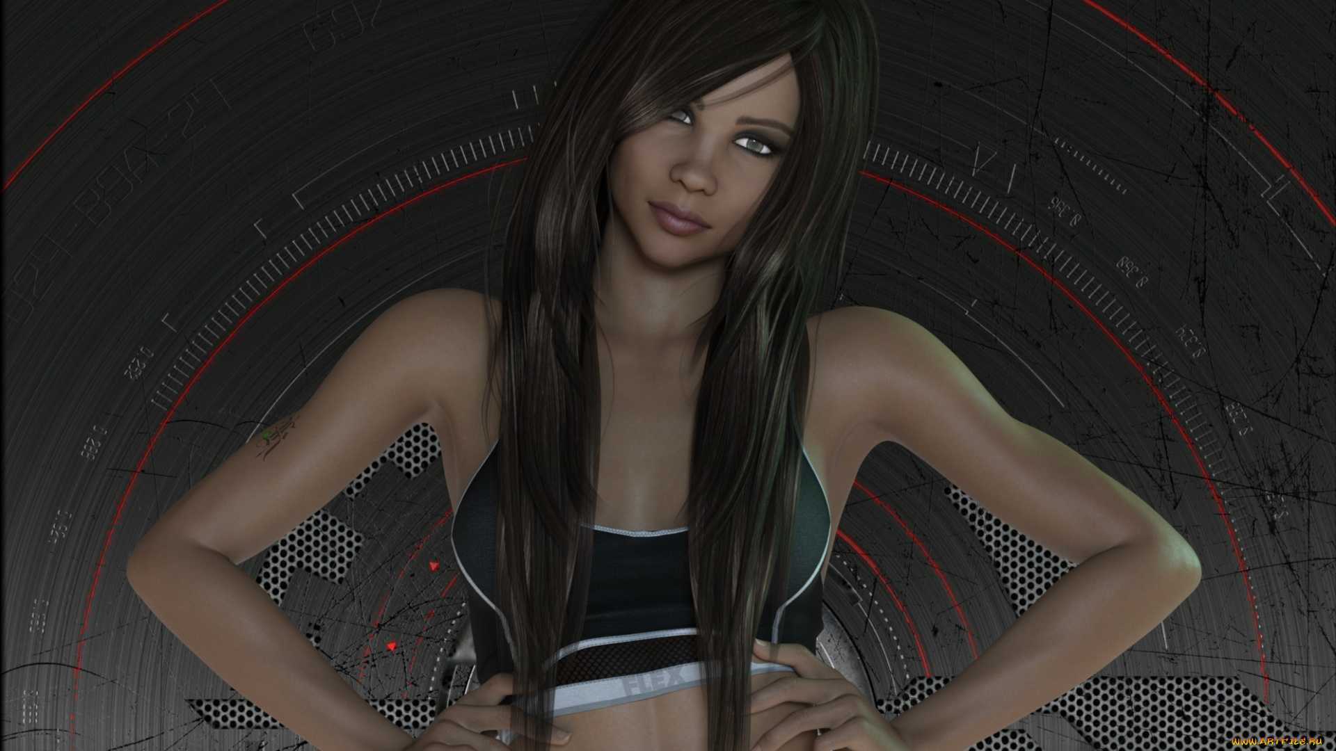 3д, графика, люди, , people, девушка, взгляд, фон