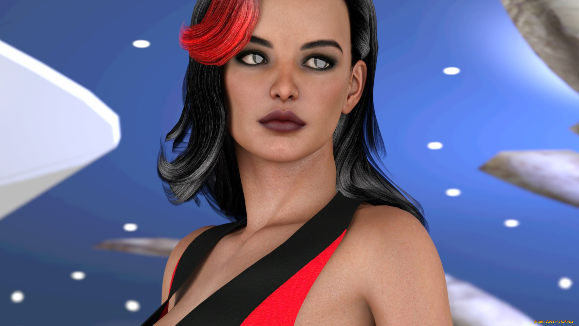 3д, графика, люди, , people, девушка, взгляд, фон
