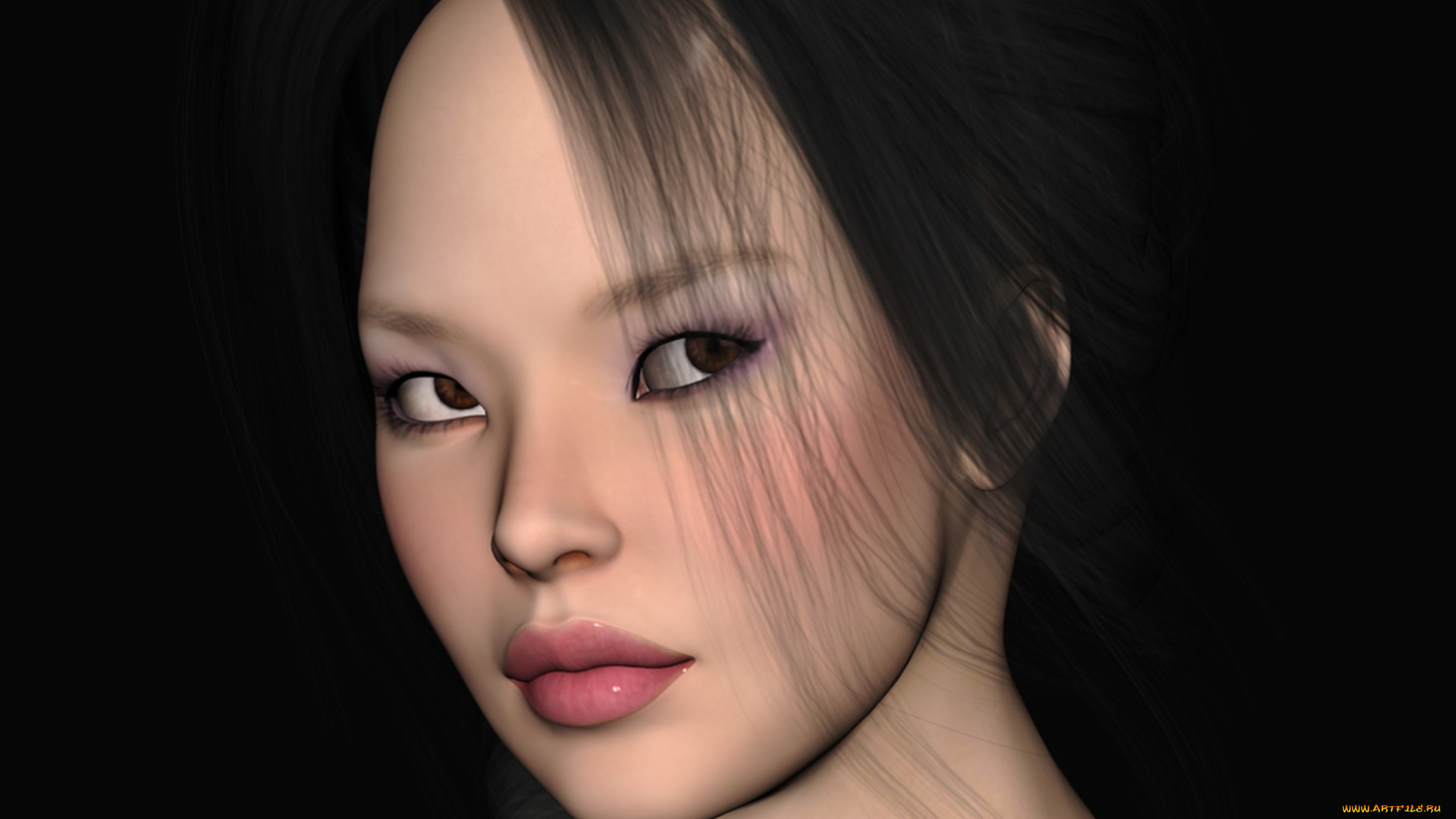 3д, графика, портрет, , portraits, девушка, взгляд, фон