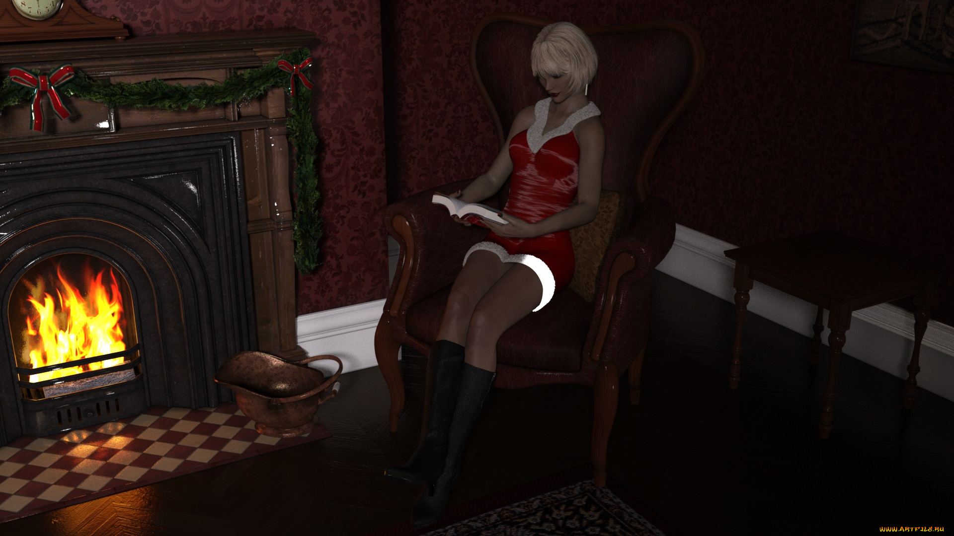 3д, графика, праздники, , holidays, девушка, взгляд, фон