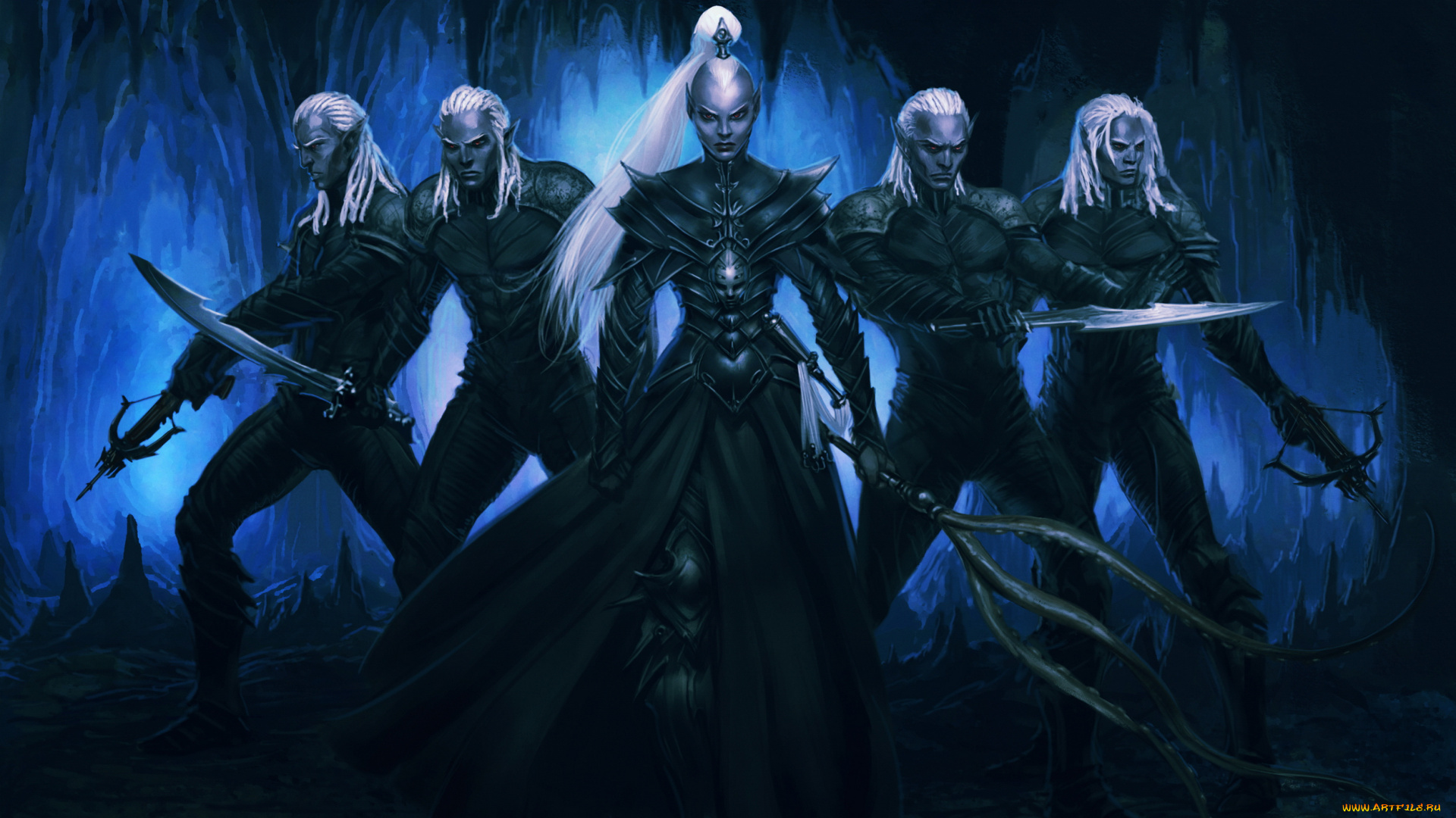 фэнтези, эльфы, униформа, эльф, девушка, мужчины, оружие, фон