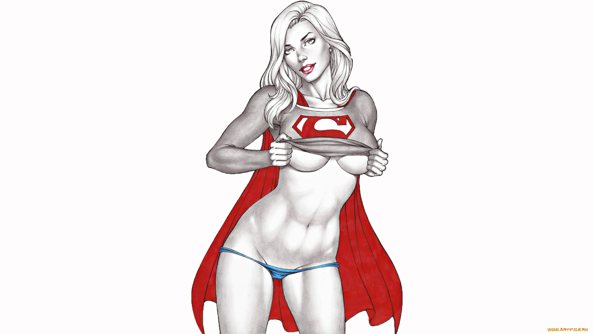 рисованное, комиксы, улыбка, девушка, взгляд, униформ, фон