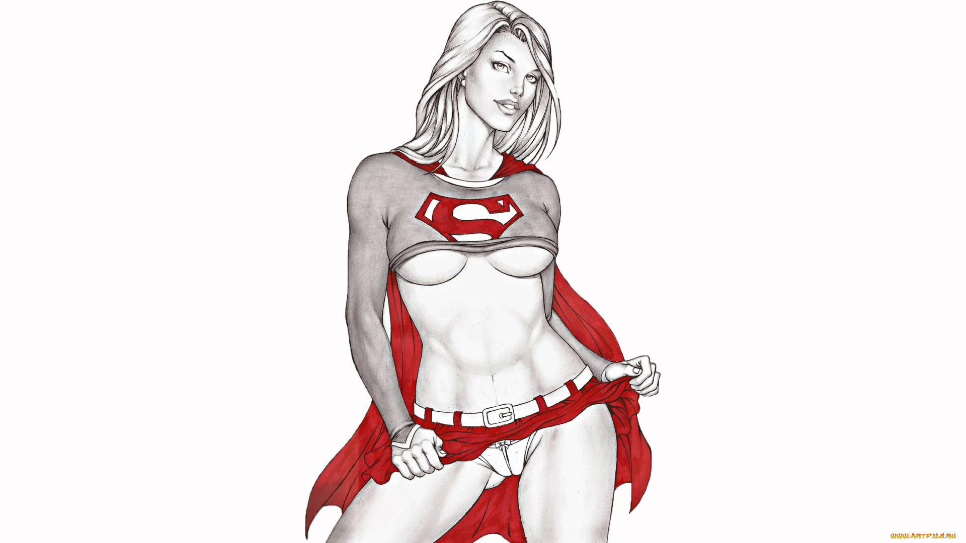 рисованное, комиксы, взгляд, фон, девушка, улыбка, униформа