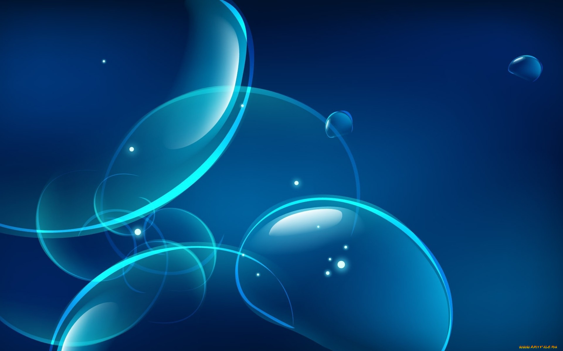 3д, графика, абстракция, , abstract, синий, пузыри