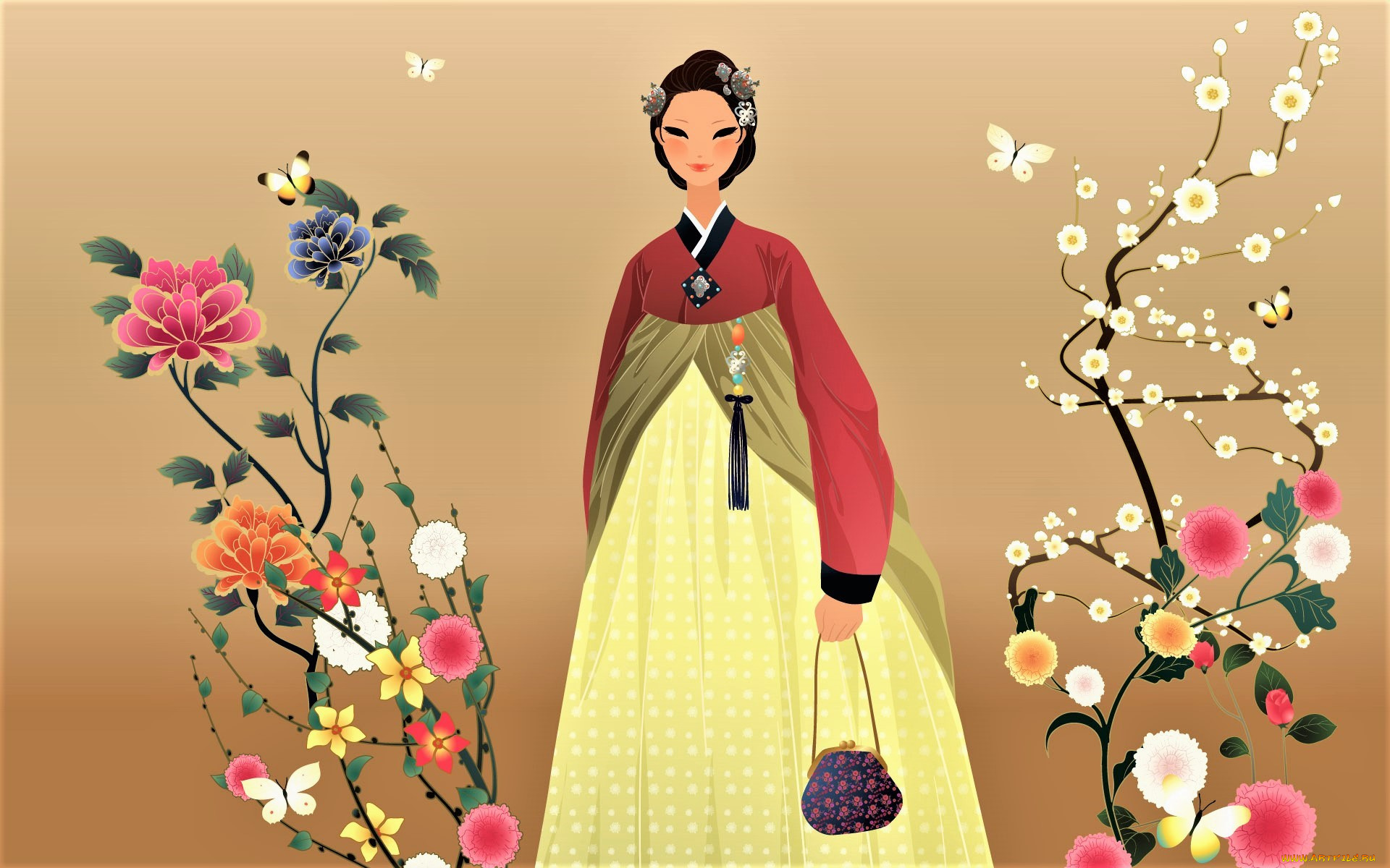 векторная, графика, девушки, , girls, фон, взгляд, девушка