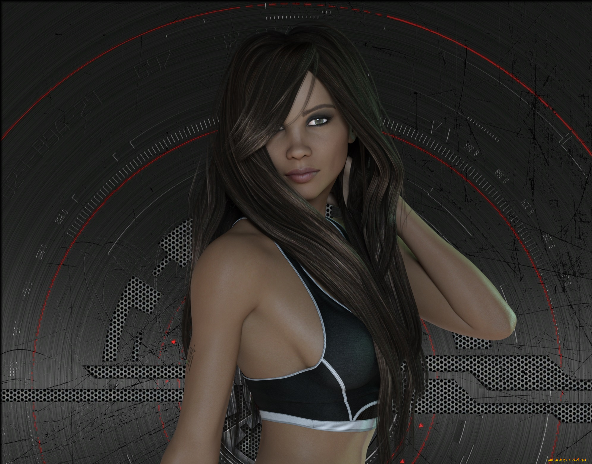 3д, графика, люди, , people, девушка, взгляд, фон