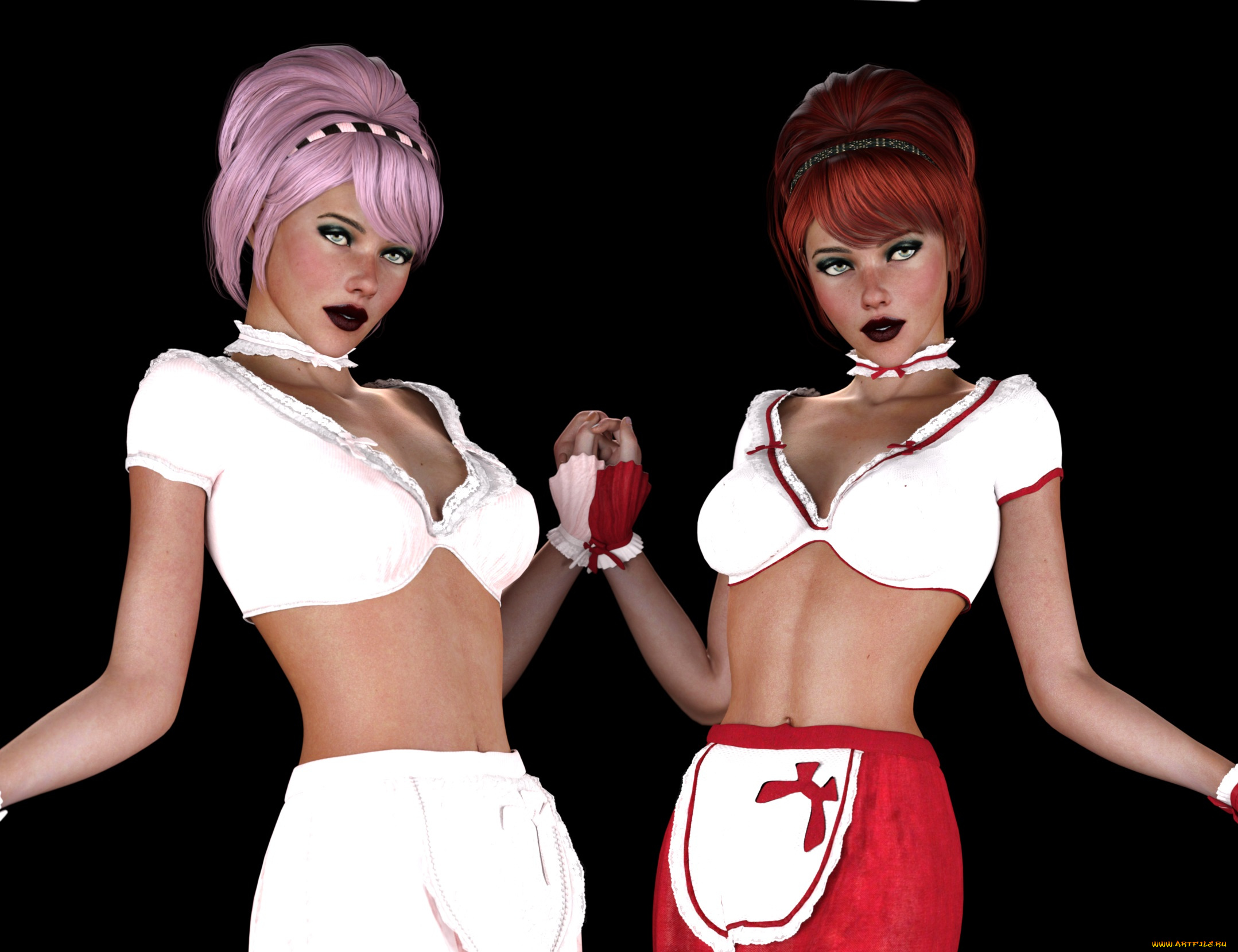 3д, графика, люди, , people, девушки, взгляд, фон