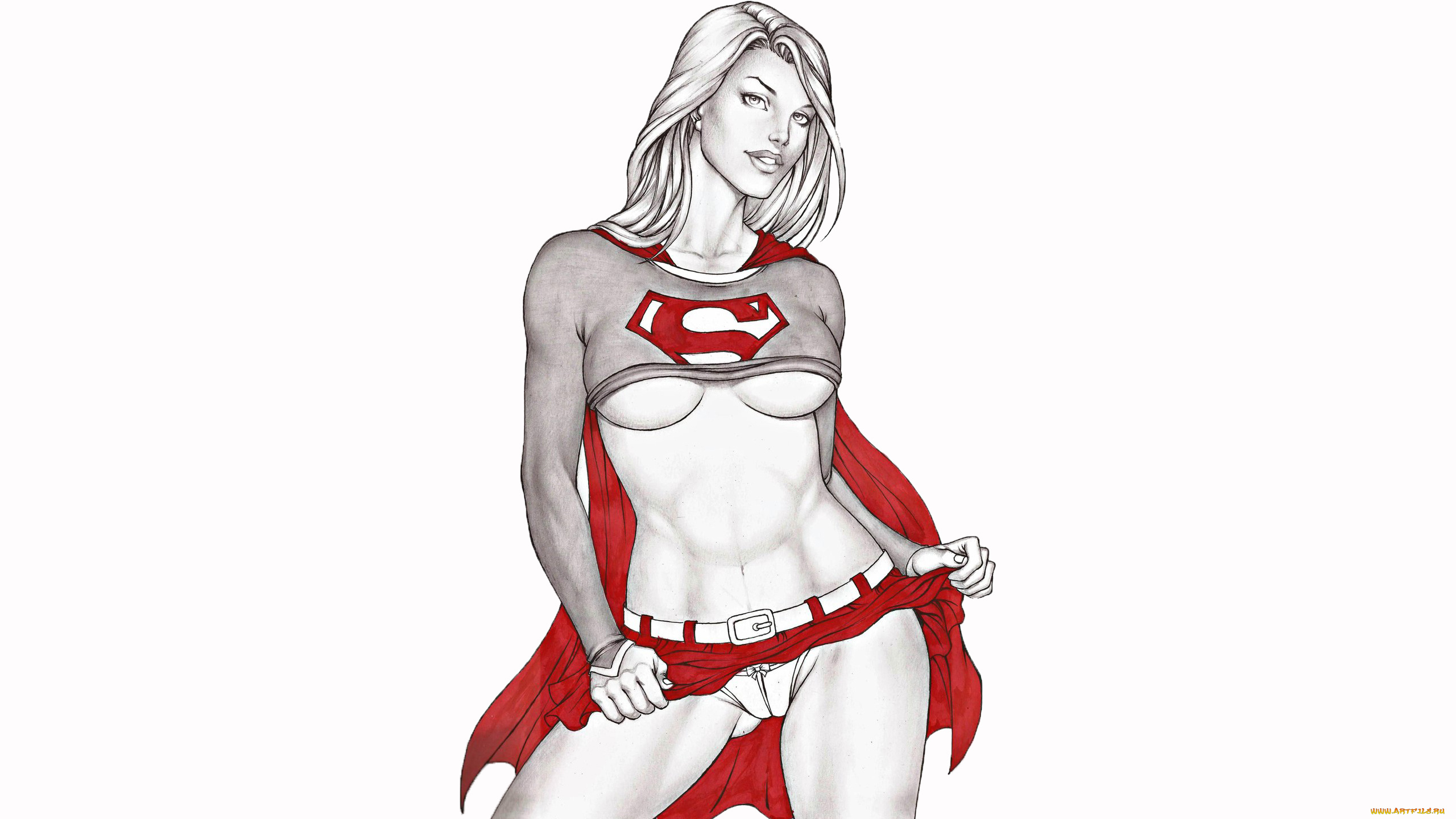 рисованное, комиксы, взгляд, фон, девушка, улыбка, униформа