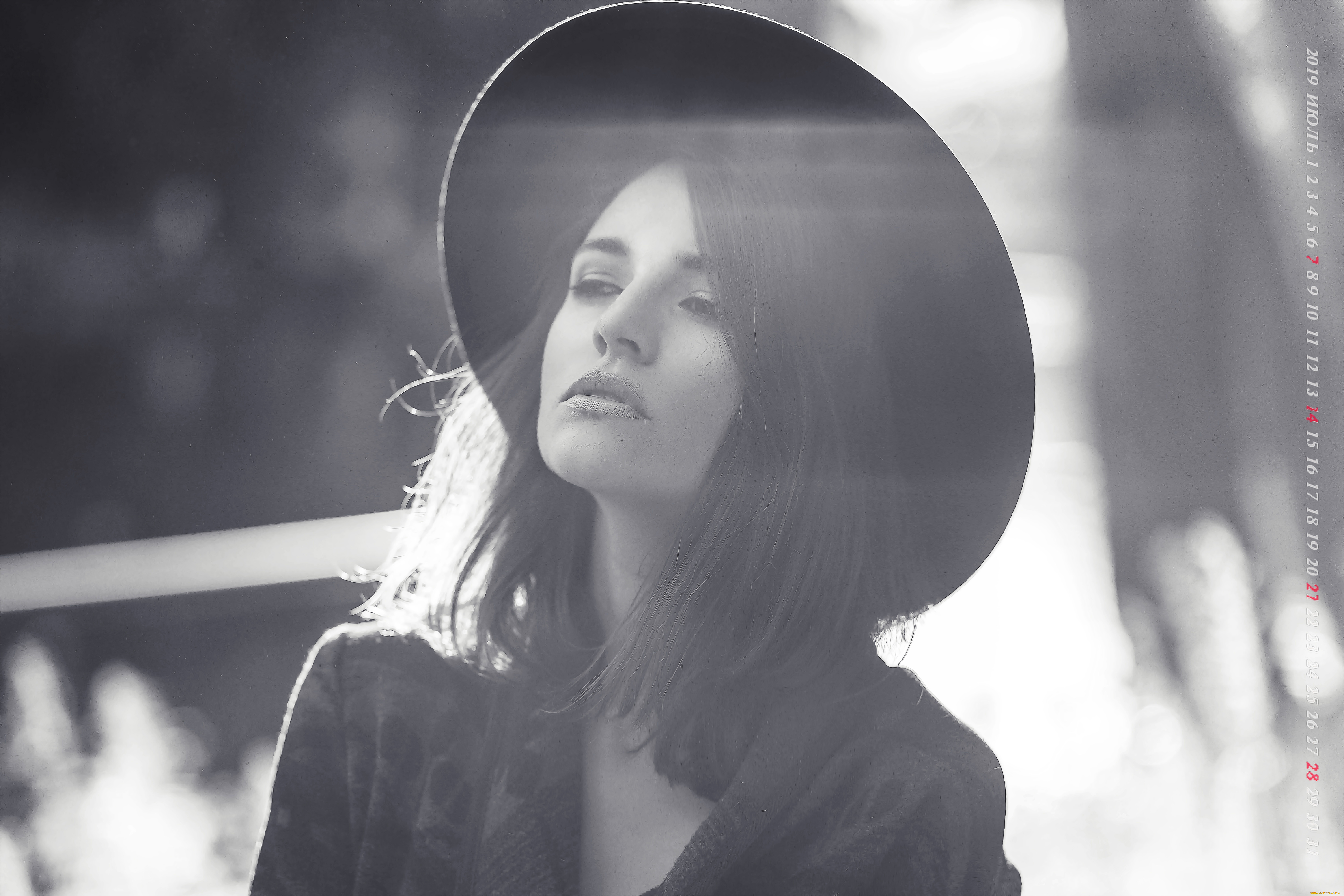 календари, компьютерный, дизайн, 2019, calendar, женщина, девушка, шляпа