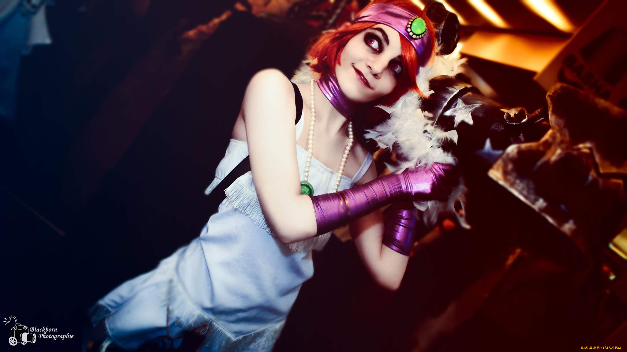 девушки, -, креатив, , косплей, джинкс, оружие, костюм