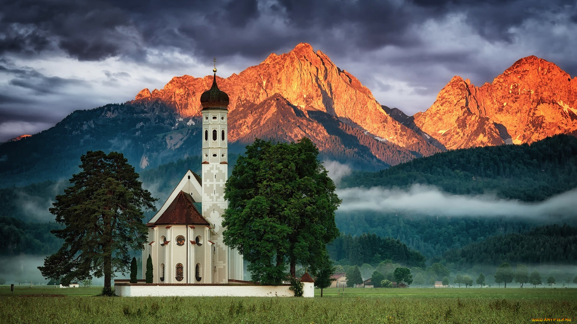eglise, saint-coloman, de, schwangau, germany, города, -, католические, соборы, , костелы, , аббатства, eglise, saint-coloman, de, schwangau