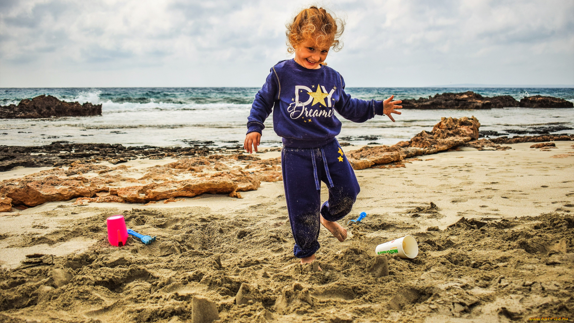 разное, дети, ребенок, песок, берег