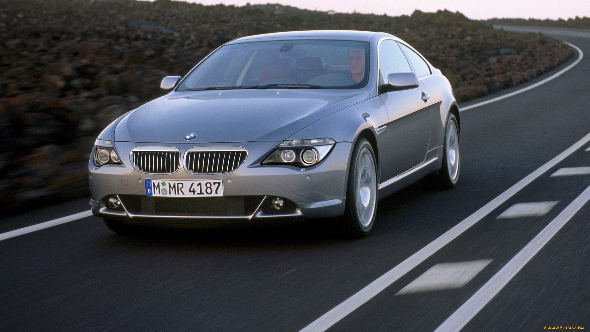 bmw, e63, автомобили, bmw, серебристый, шоссе, дорога