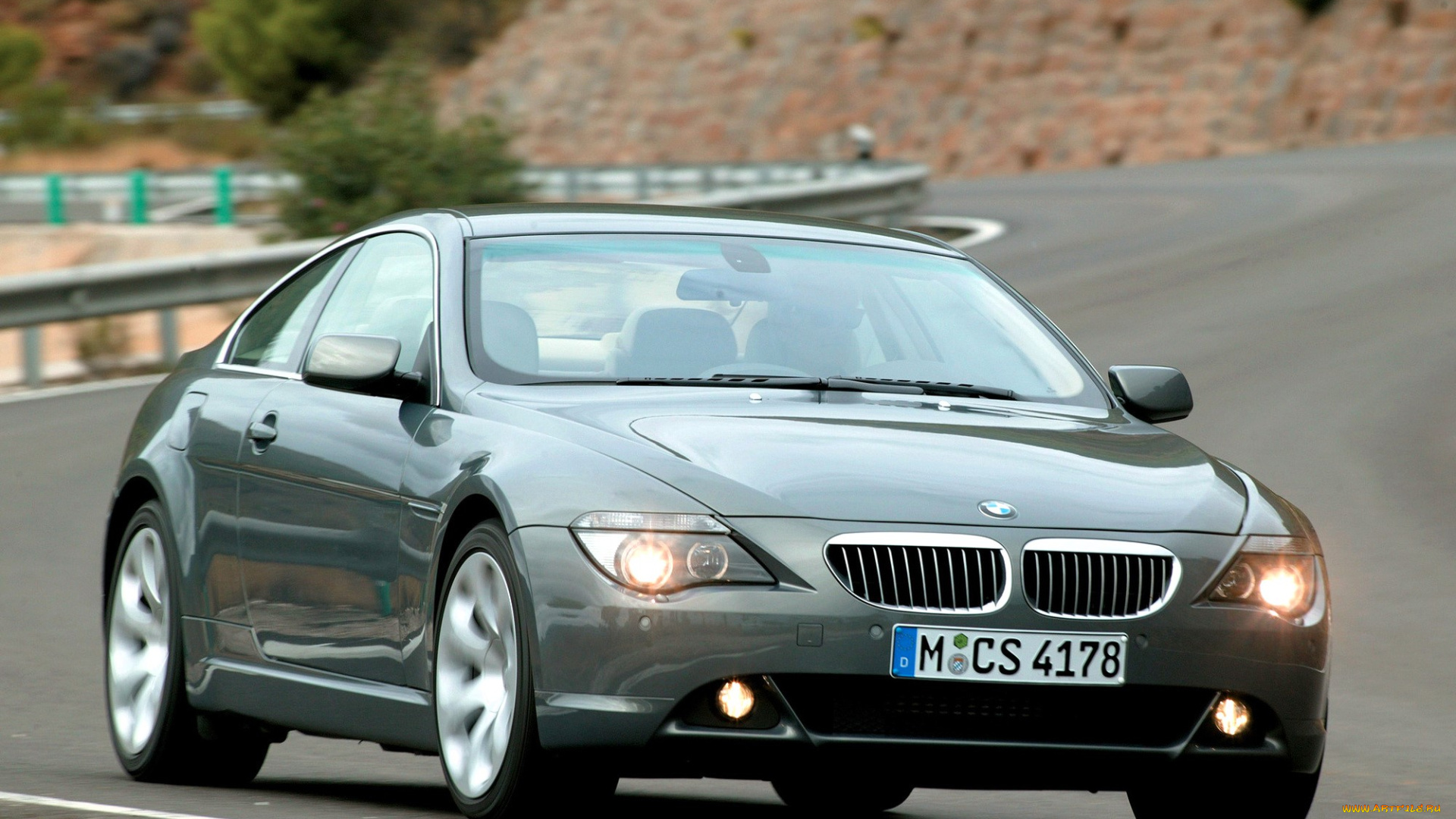 bmw, e63, автомобили, bmw, серый, дорога, шоссе