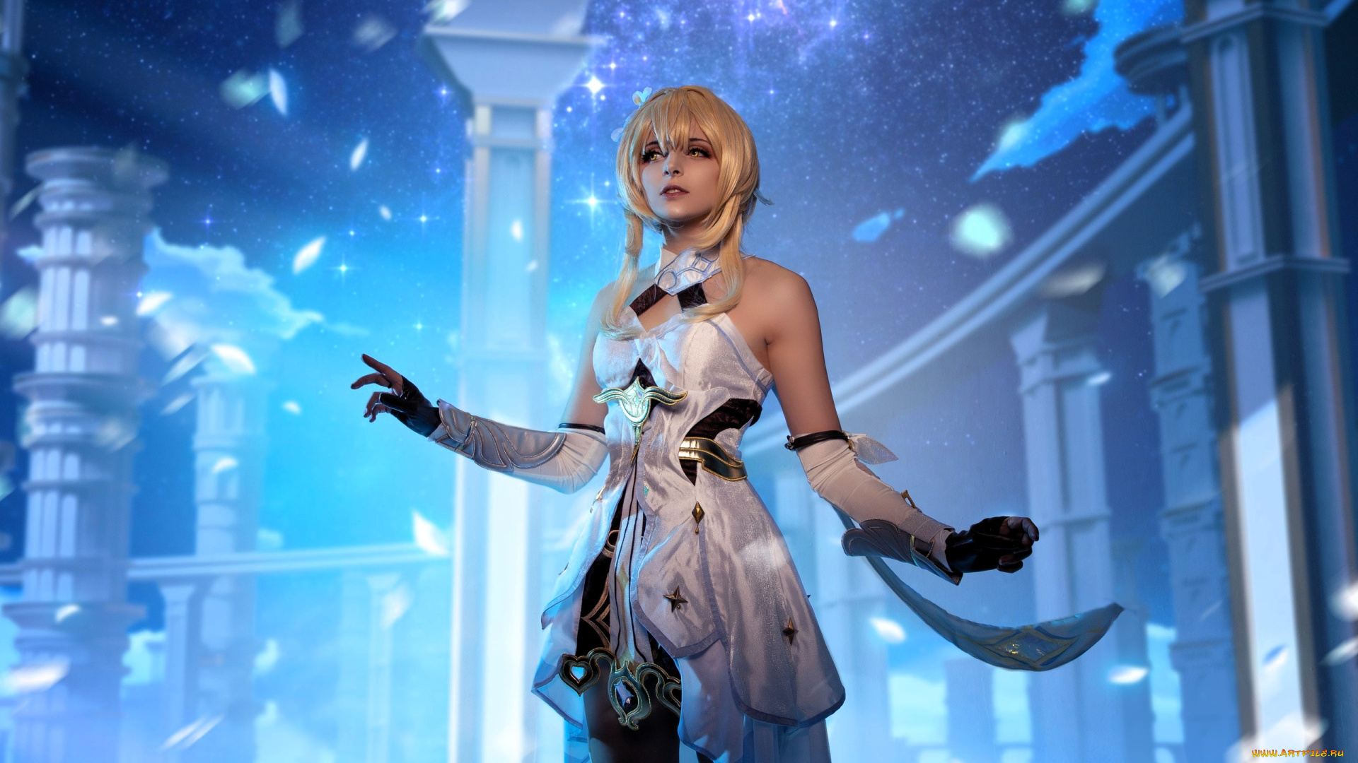 девушки, mari, aisu, образ, костюм, косплей, наряд, колонны