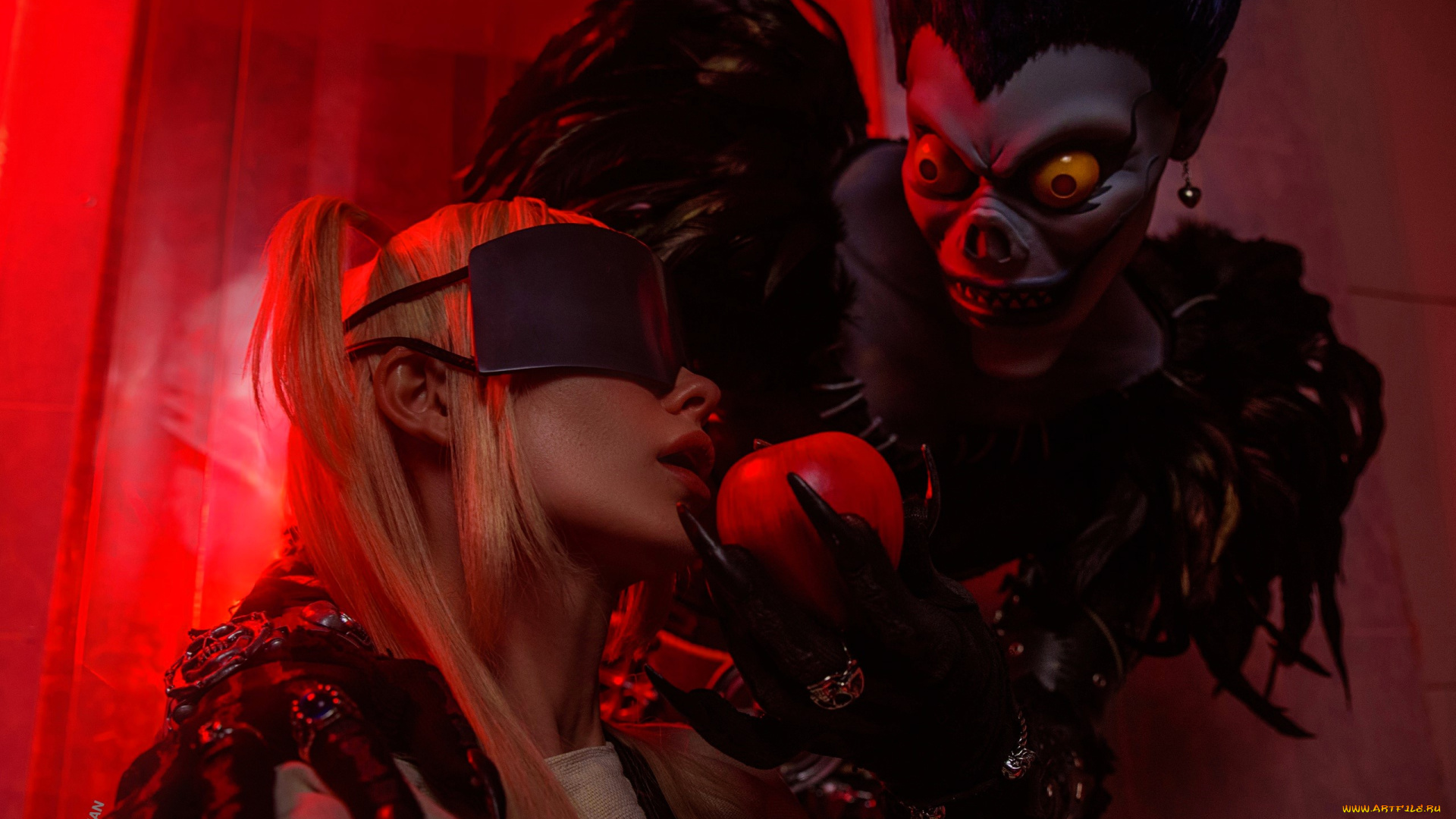 девушки, светлана, хофман, , lunny, chan, образ, косплей, наряд, повязка, смирительная, рубашка, яблоко, демон