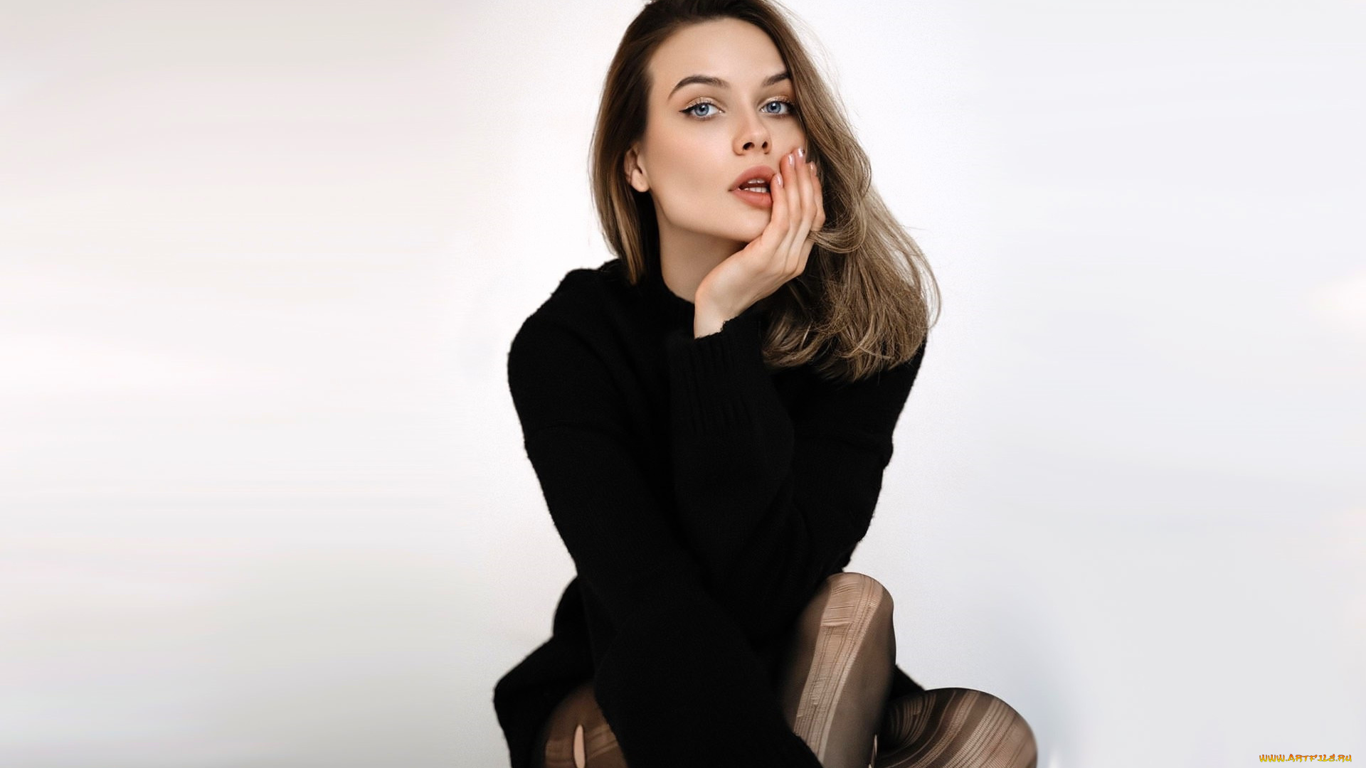 девушки, светлана, хофман, , lunny, chan, шатенка, платье, колготки, дырки