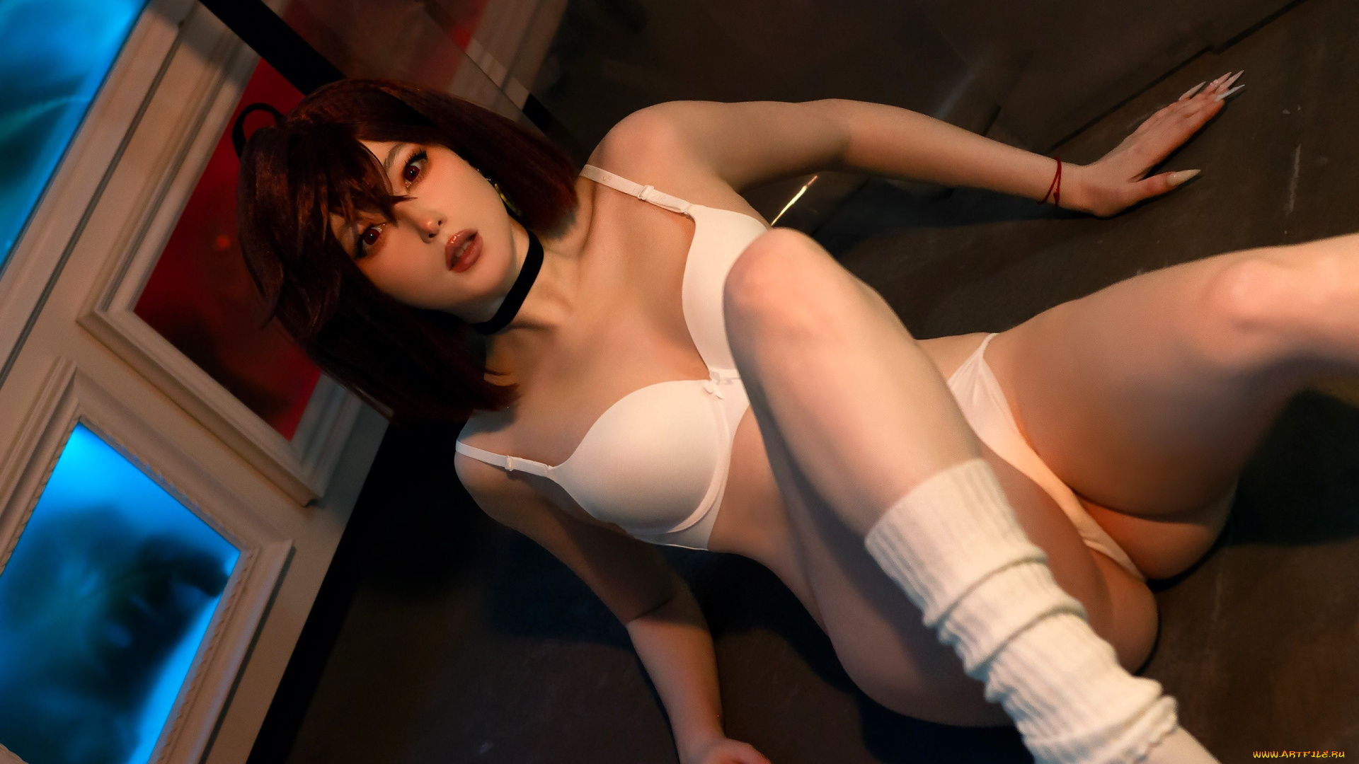 visagefox, девушки, -, креатив, , косплей, образ, белье, косплей, носки